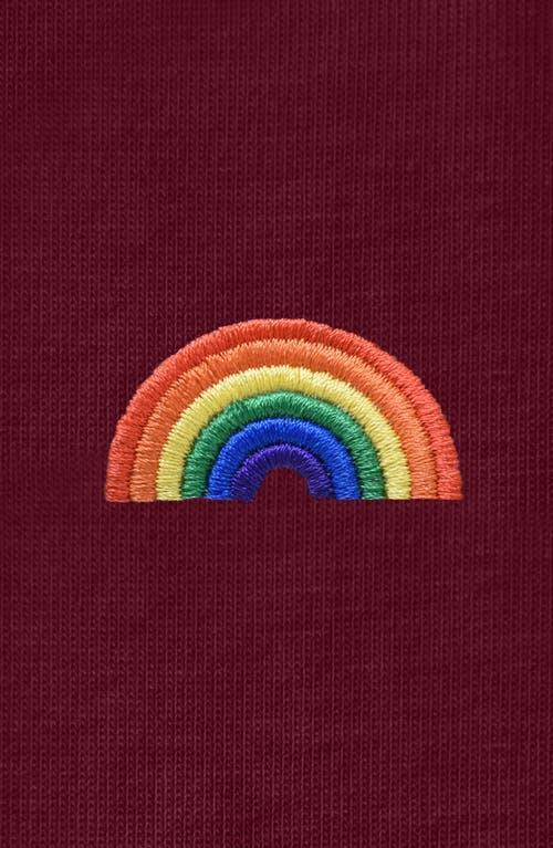 Dalix Womens Rainbow Jersey Relaxed Tee in Maroon at Nordstrom, Size X-Large Product Image
