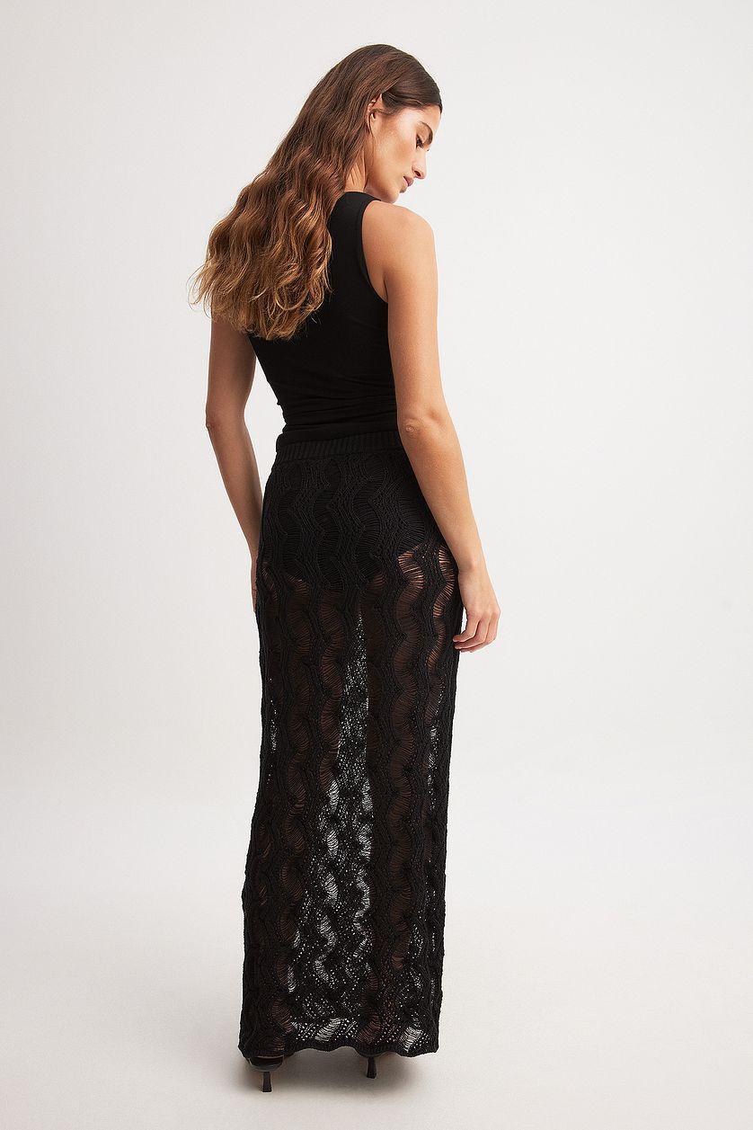 Crochet Knitted Maxi Skirt Product Image
