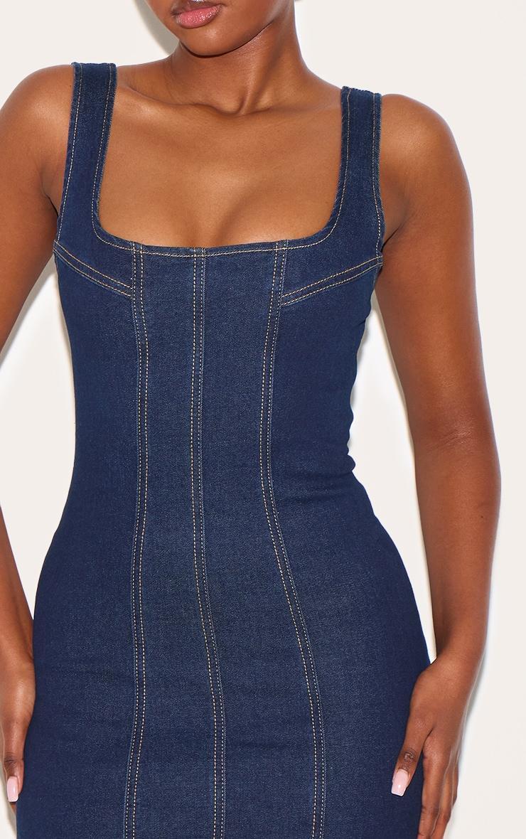 Indigo Seam Detail Mini Dress Product Image