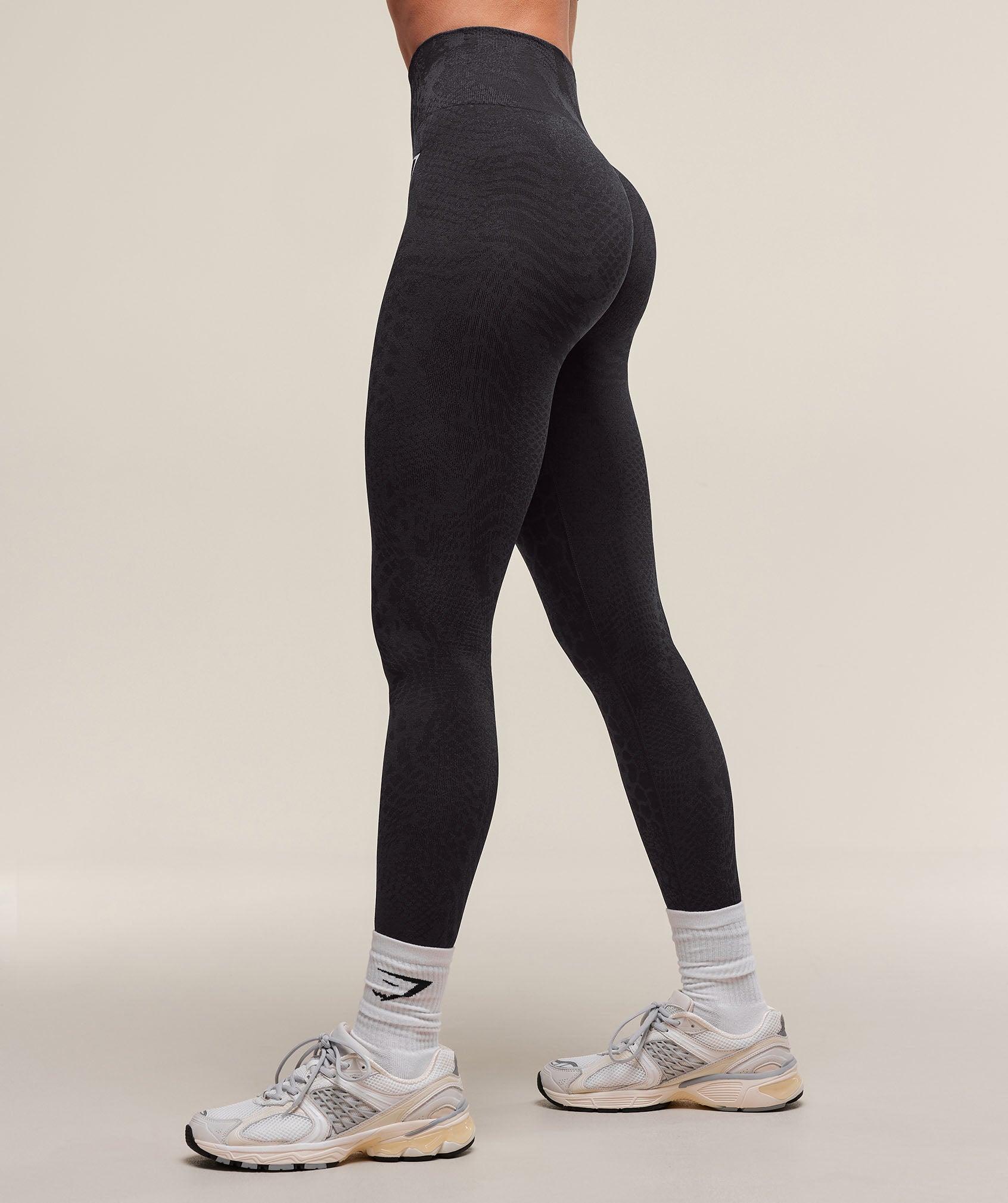Gymshark Adapt X Whitney Animal Seamless Leggings - Asphalt Grey/Black Female Product Image