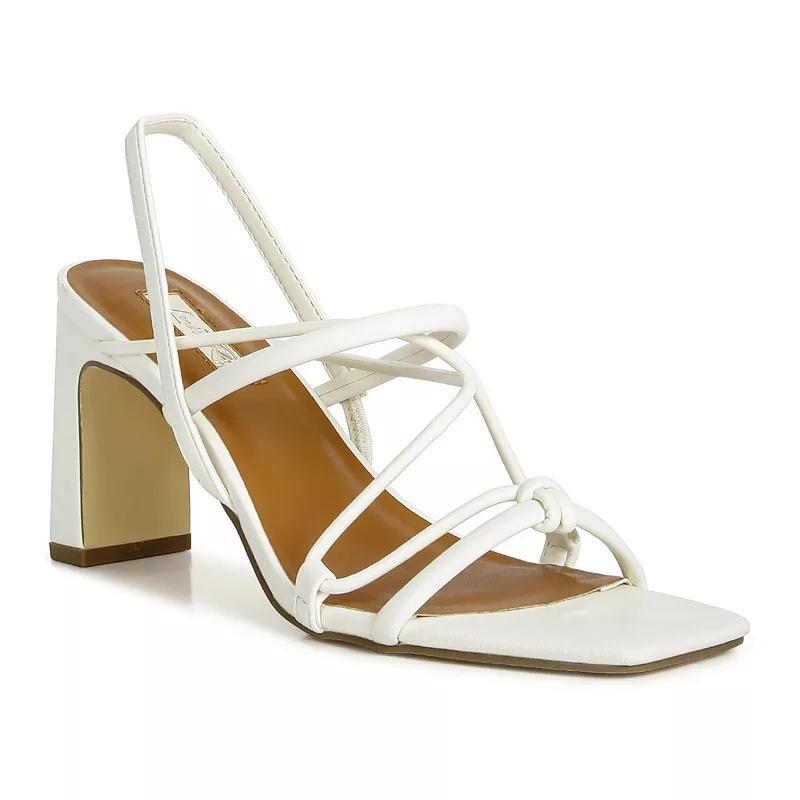 London Rag Two Strings Women's Block Heeled Sandals, Size: 10, Brown Product Image