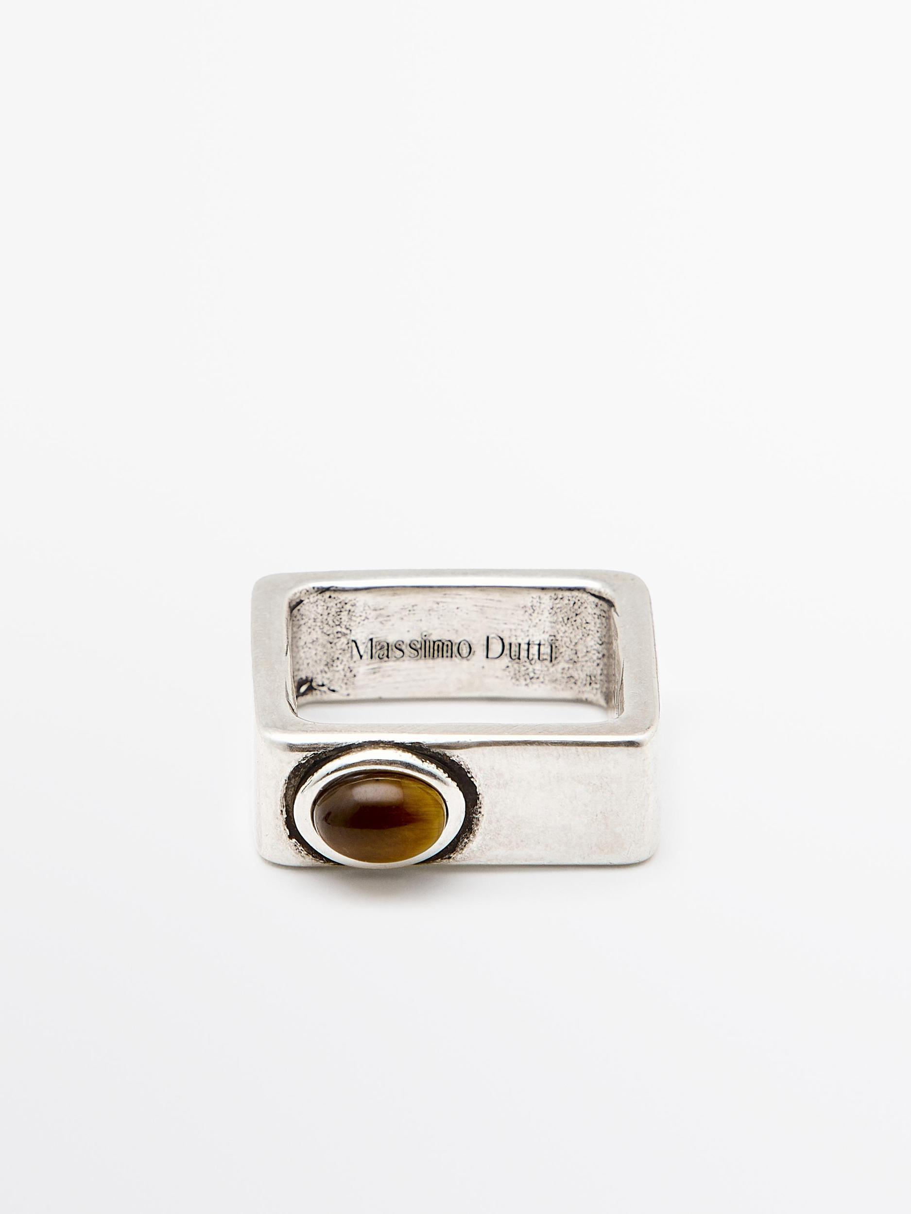 Pack of geometric stone rings Product Image