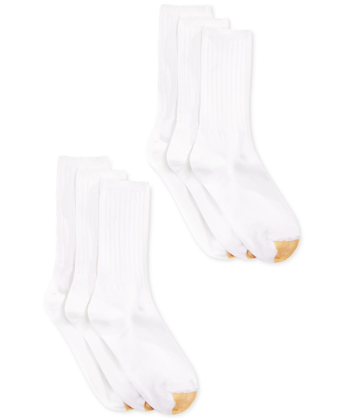 Women's GOLDTOE ® 6-pack Ribbed Crew Socks, Size: 9-11, Green Product Image
