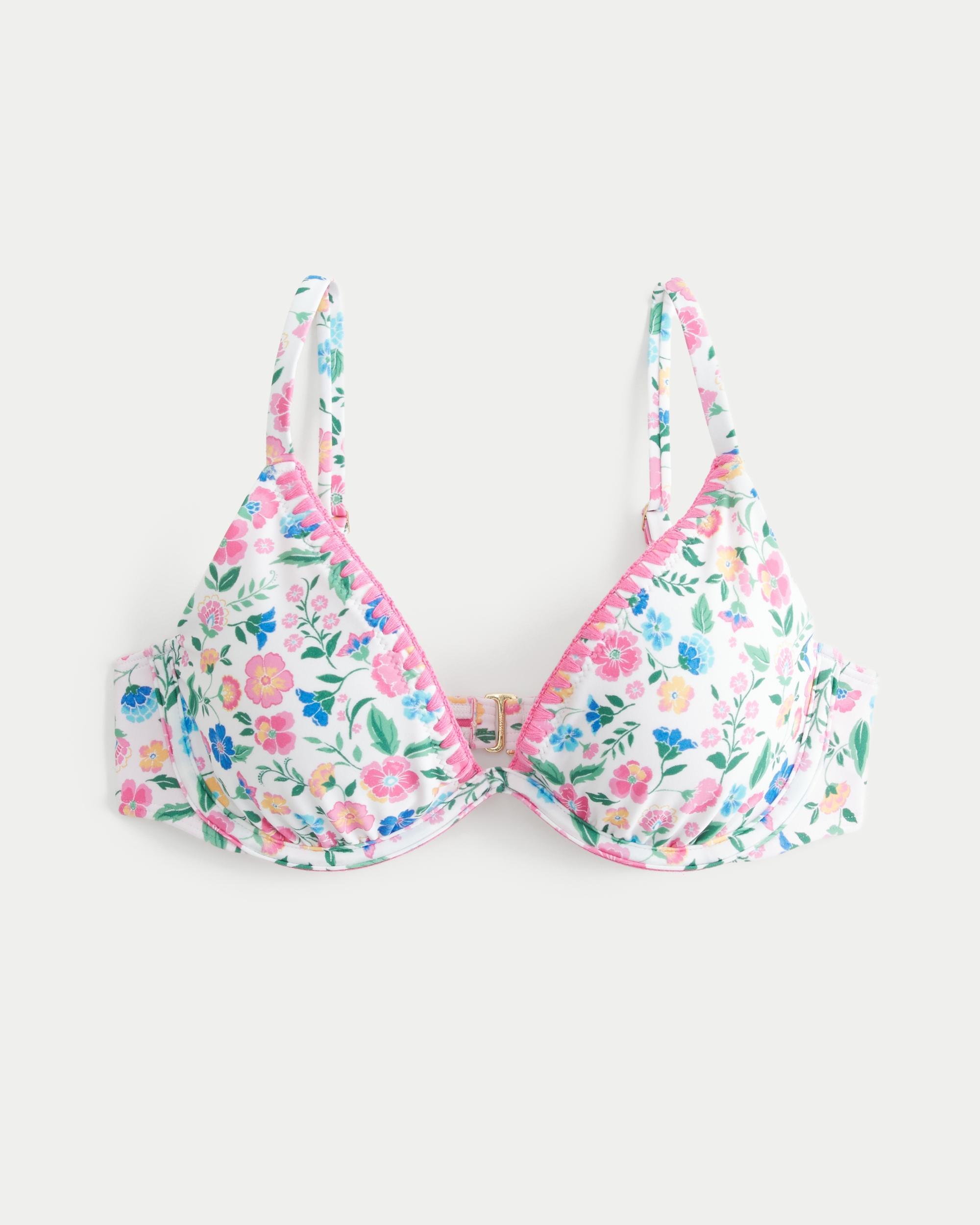 Ribbed Plunge Underwire Bikini Top Product Image