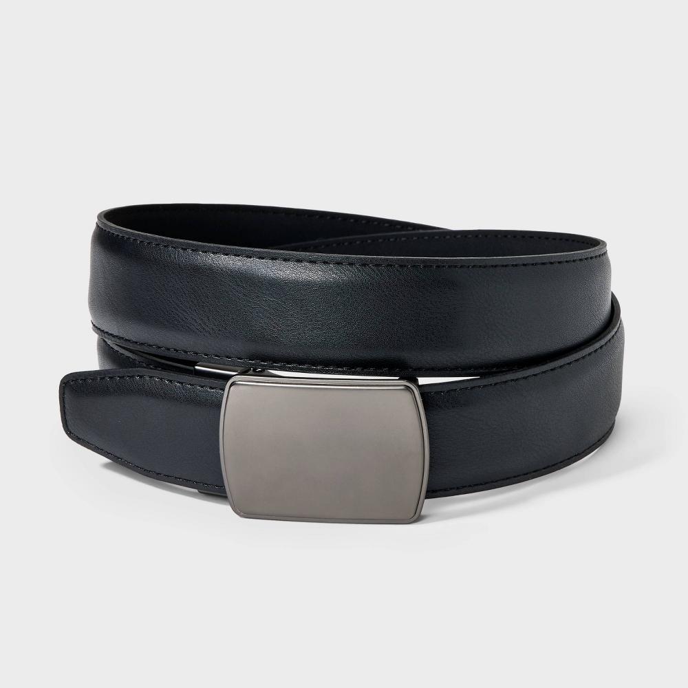 Mens Reversible Tension Plaque Buckle Dress Belt - Goodfellow & Co Black Product Image