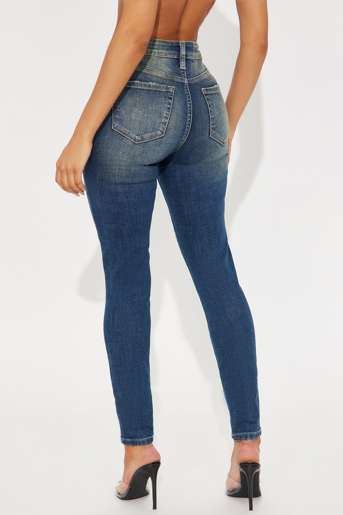 Tall Charley Crosshatch Tinted Stretch Skinny Jeans - Dark Wash Female Product Image