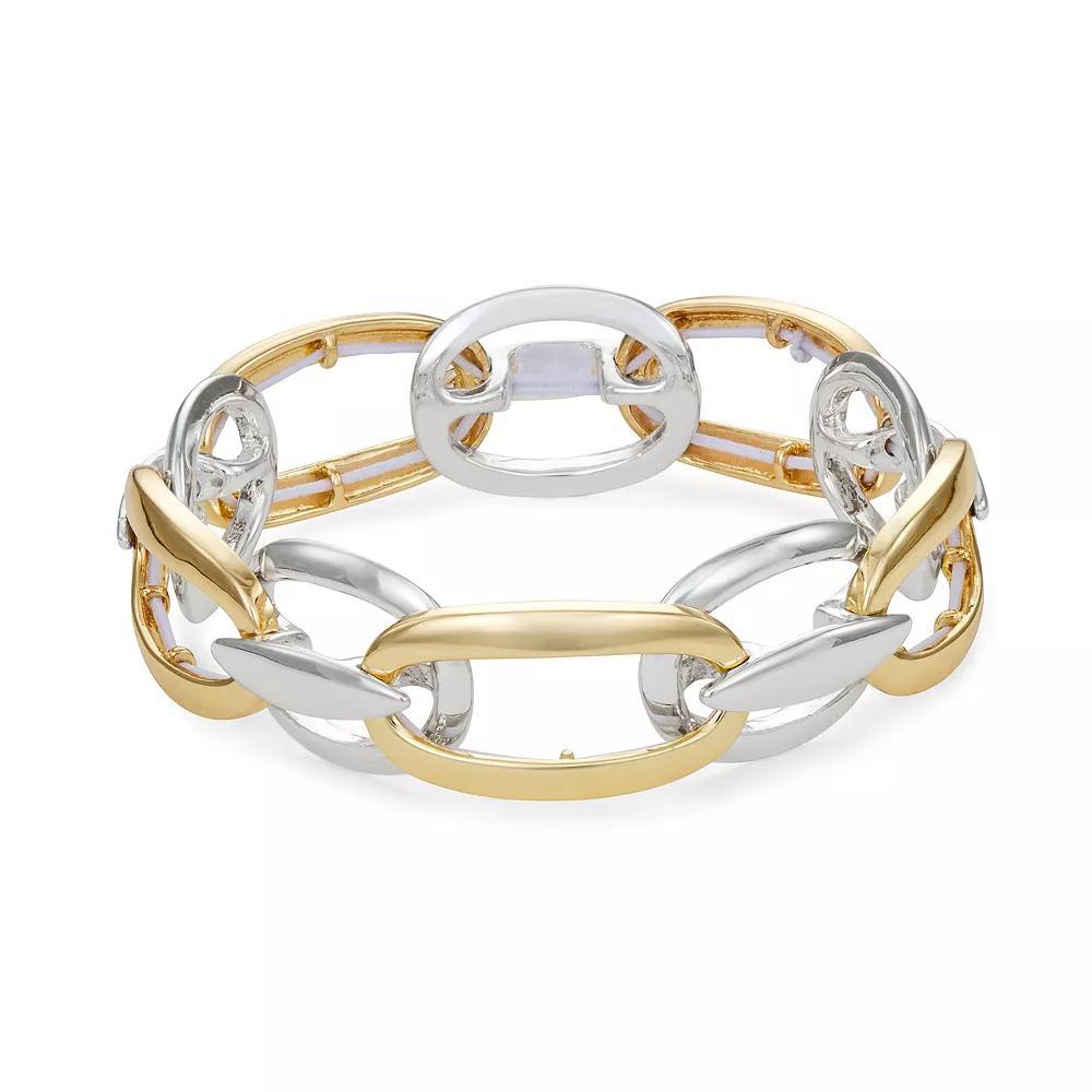 Napier Two Tone Mixed Feelings Stretch Bracelet, Womens Product Image