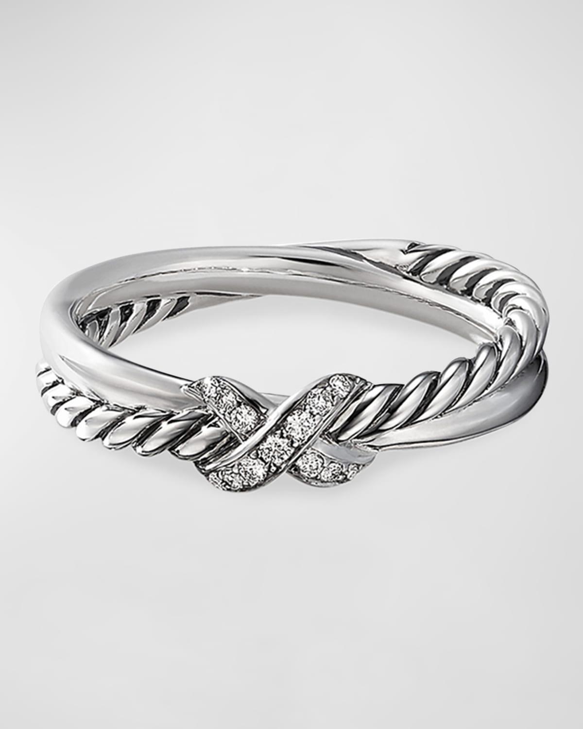 David Yurman Sterling Silver & Diamond Petite X Ring Product Image