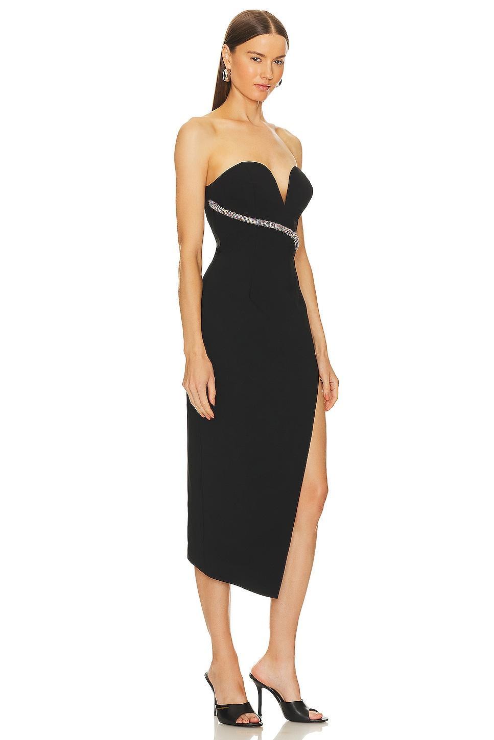 Soiree Rhinestone Midi Dress Amanda Uprichard Product Image