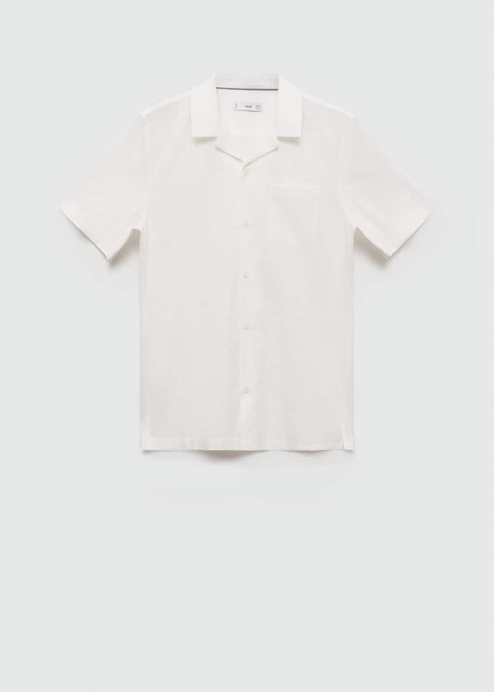 Regular-fit 100% seersucker cotton shirt - Men | MANGO USA Product Image