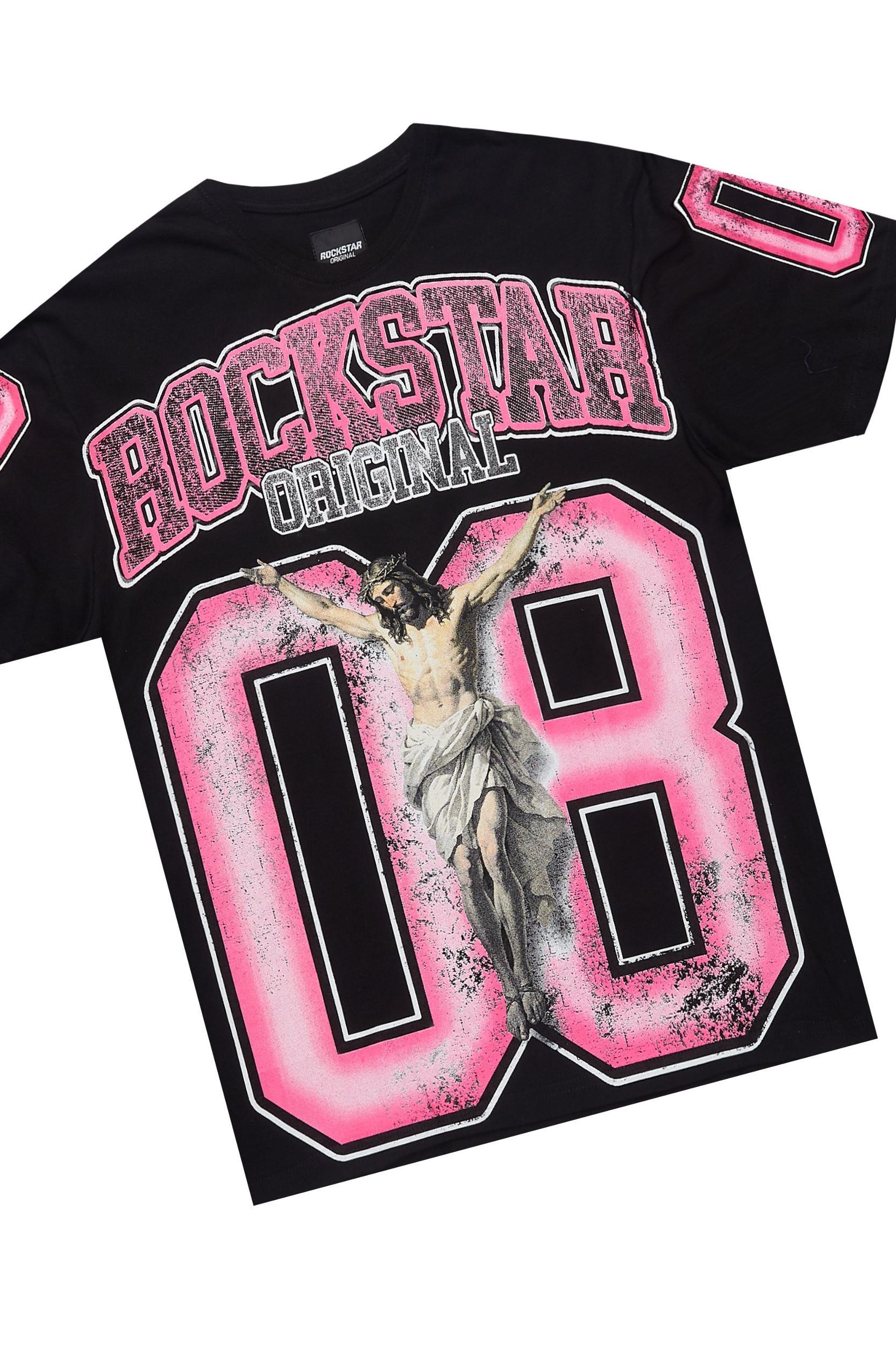 Fields Black/Pink T-Shirt Short Set Male Product Image