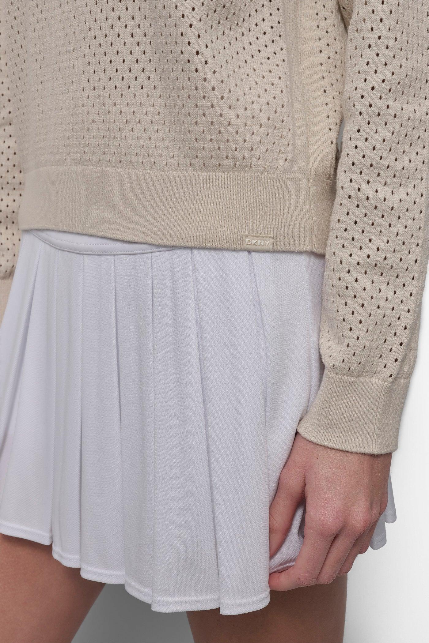 STRIPED SPORT MESH POINTELLE SWEATER Product Image