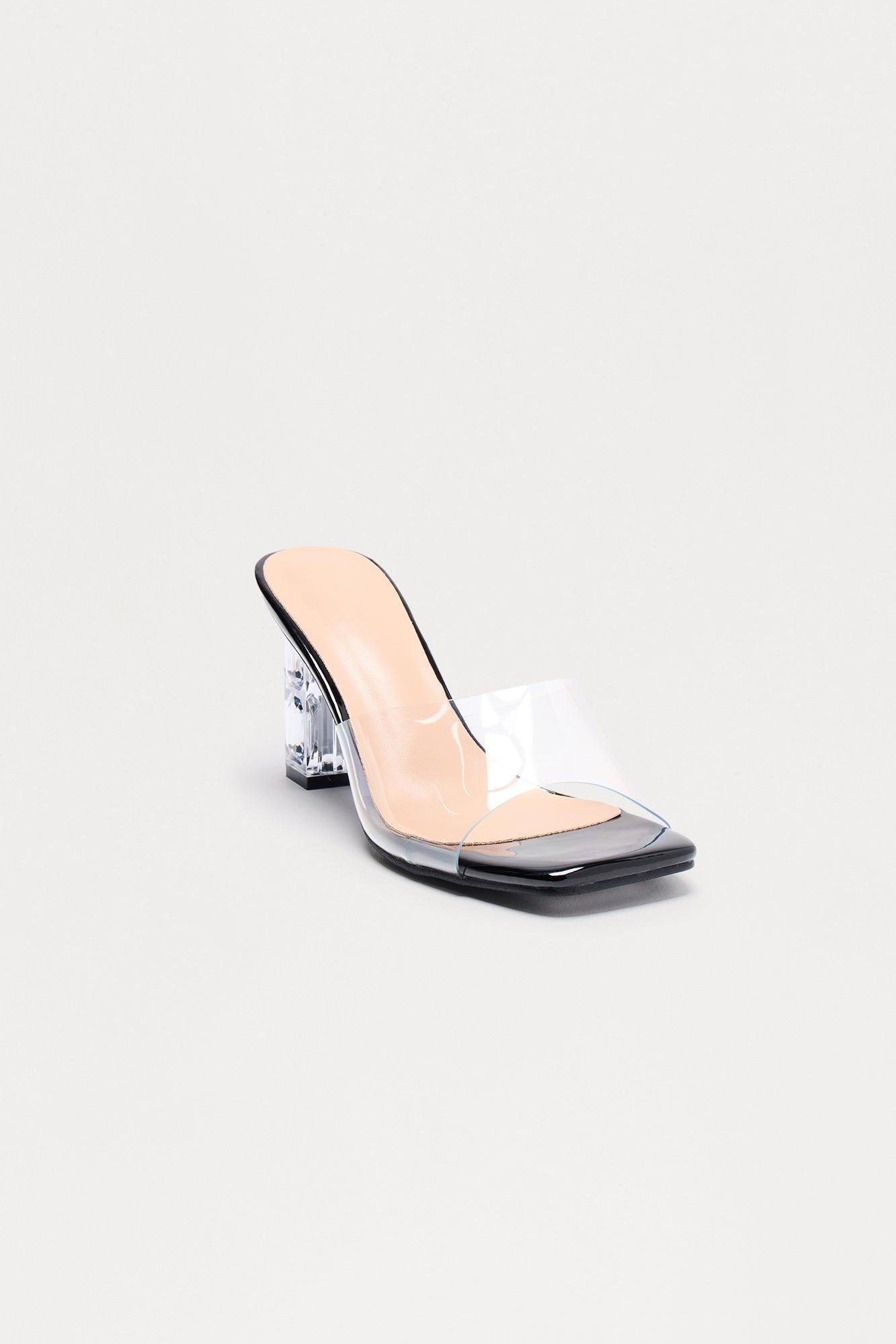 Elora Clear Mules - Black Female Product Image