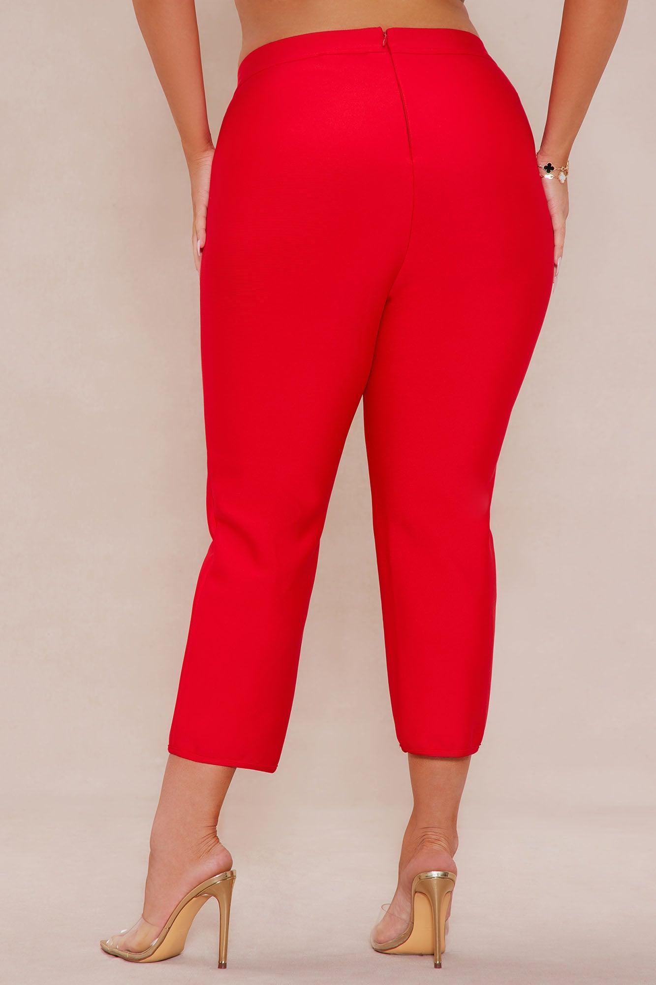Leandra Bandage Capri Pant - Red Product Image
