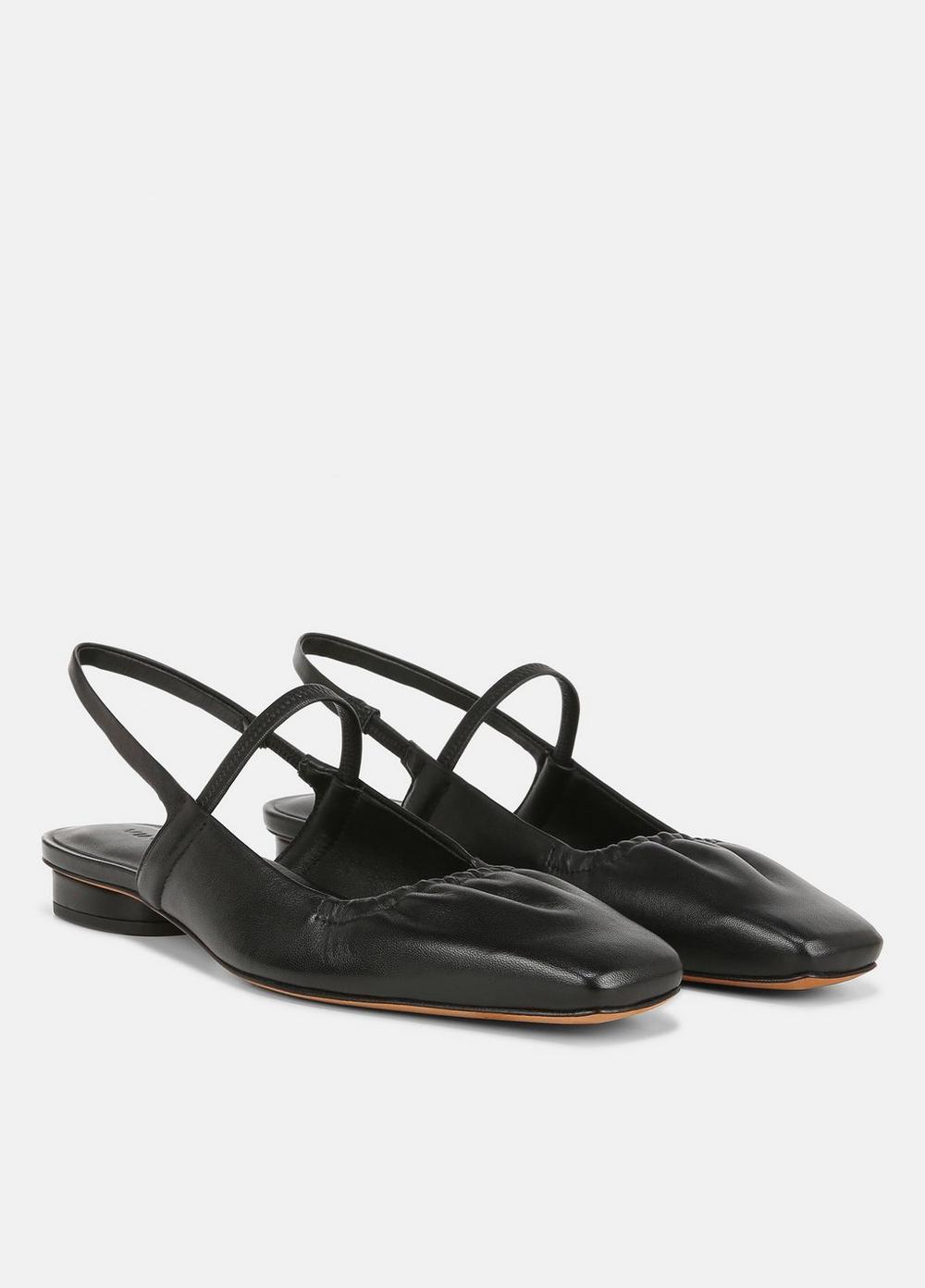 Womens Venice Leather Slingback Flat, Black, Size 5.5 Vince Product Image