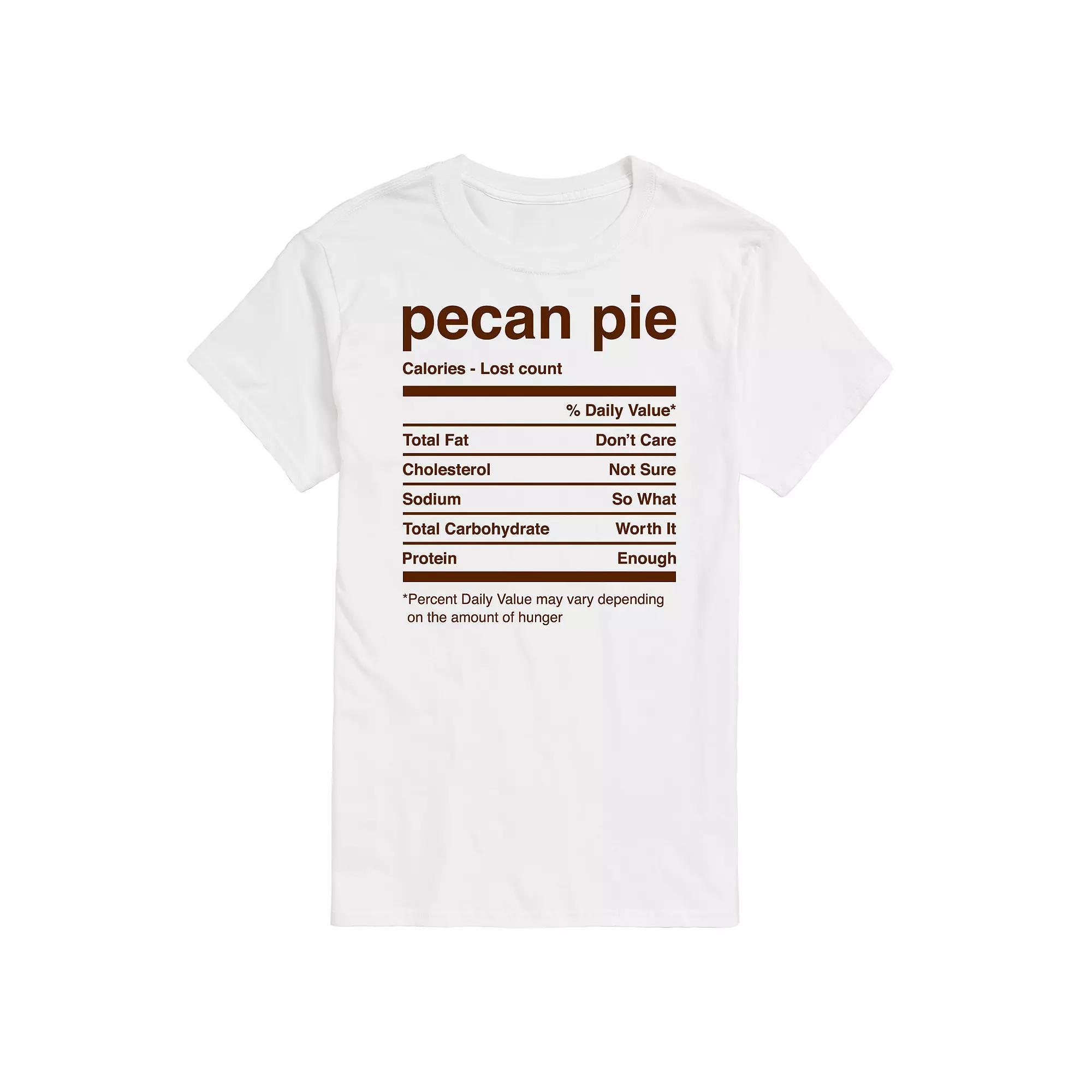 Mens Pecan Pie Nutritional Facts Graphic Tee Product Image