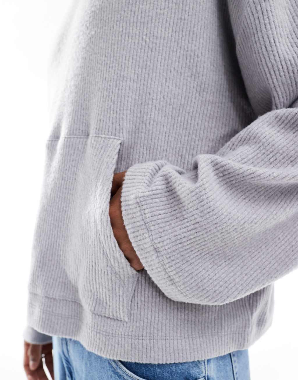 ASOS DESIGN oversized hoodie with fixed hem in gray heather Product Image