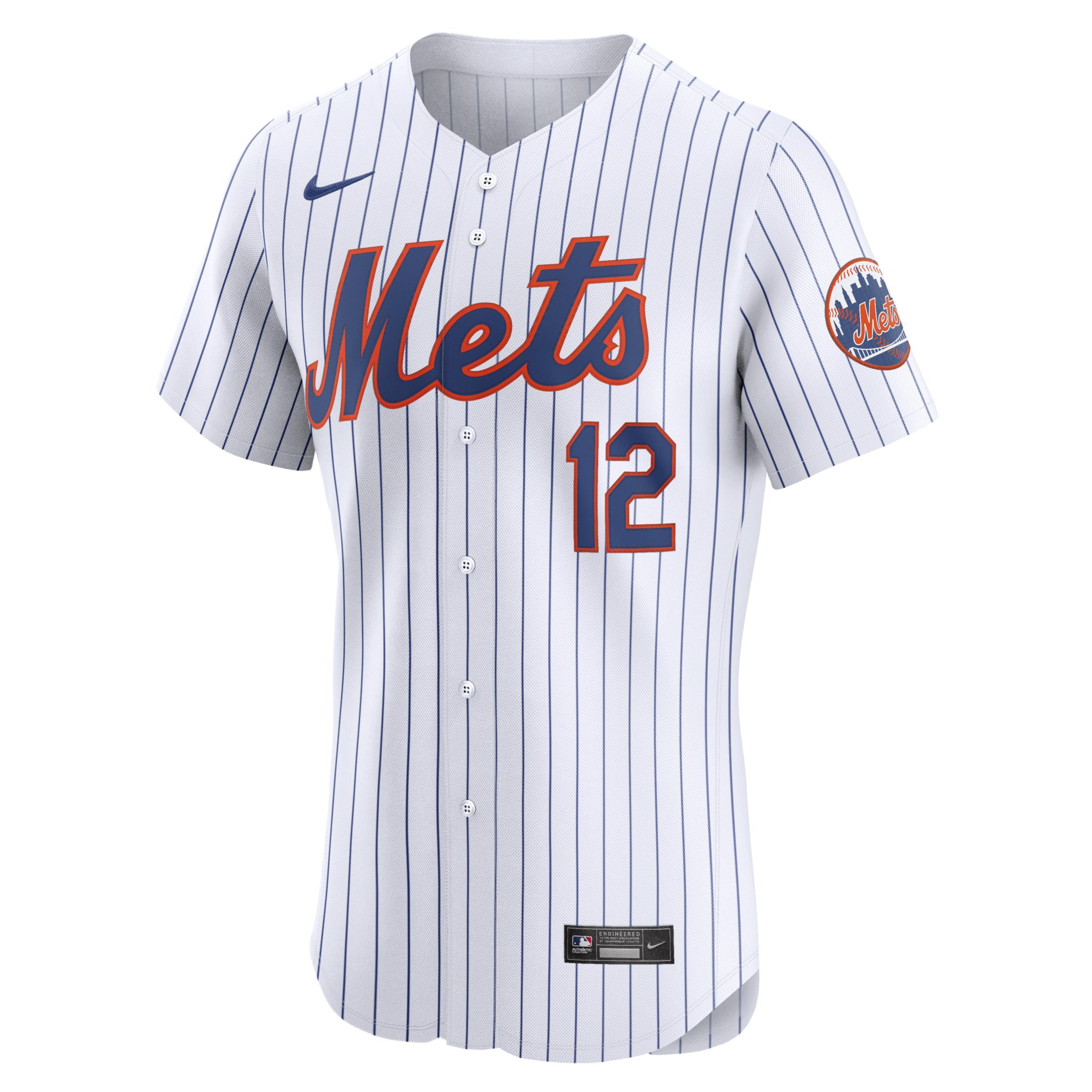Men's Nike Francisco Lindor White New York Mets Home Elite Jersey, Size: 48 Product Image