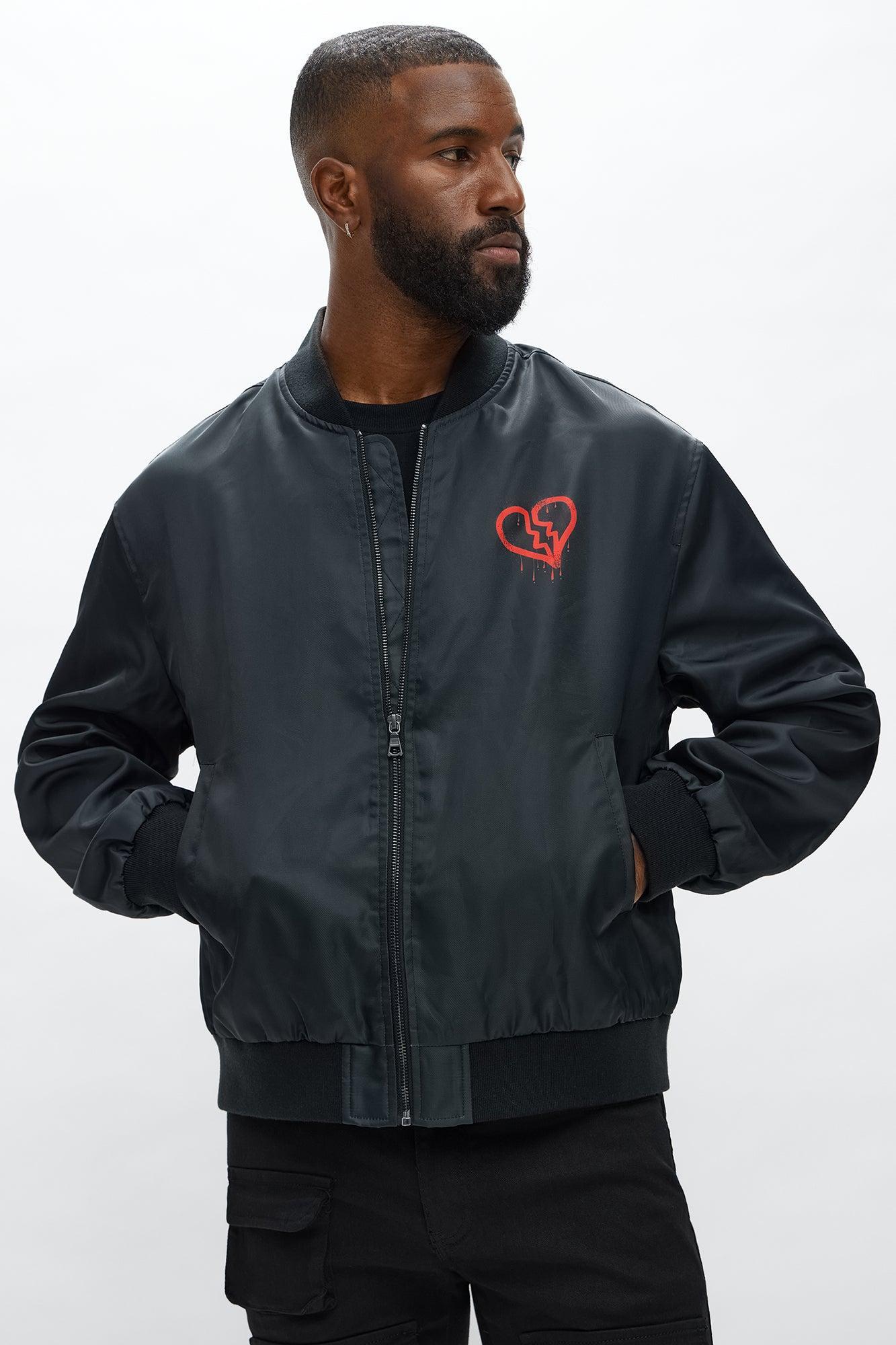Cropped Urban Bomber Jacket - Black Product Image