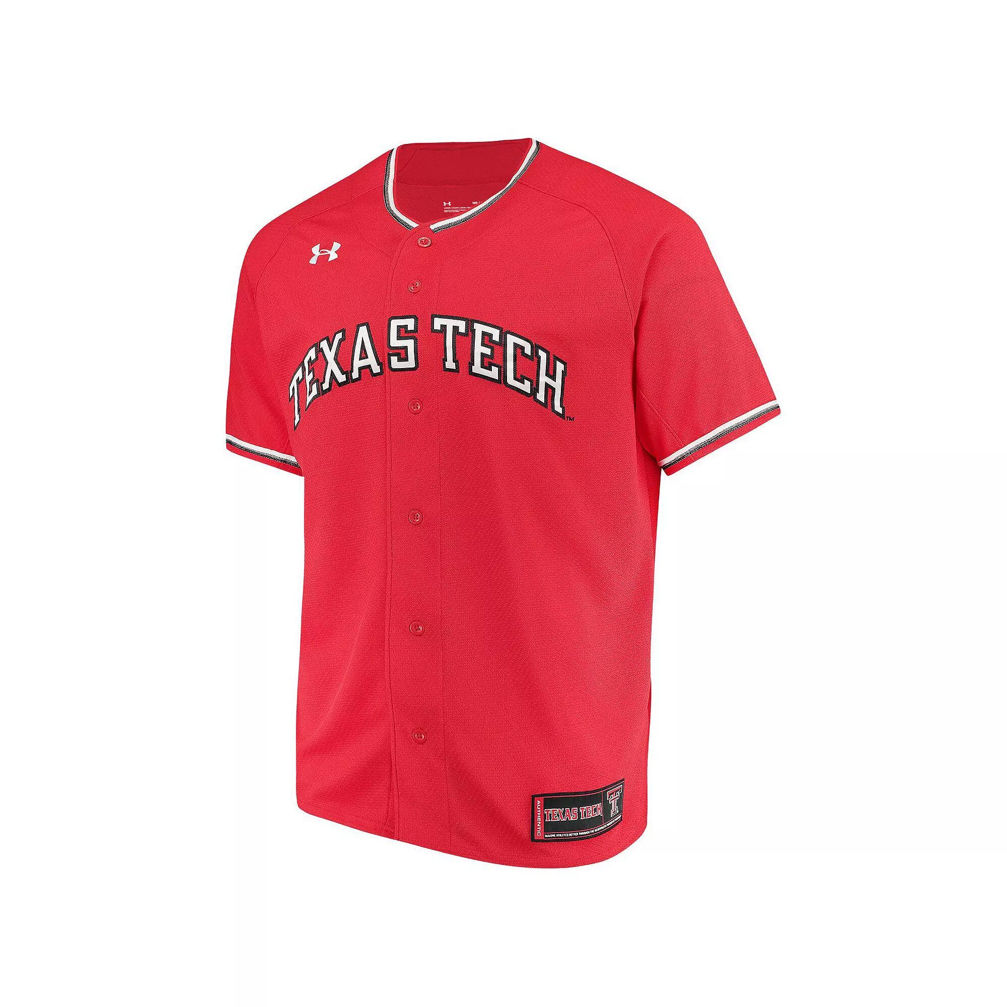 Mens Under Armour Texas Tech Raiders Performance Replica Baseball Jersey Product Image