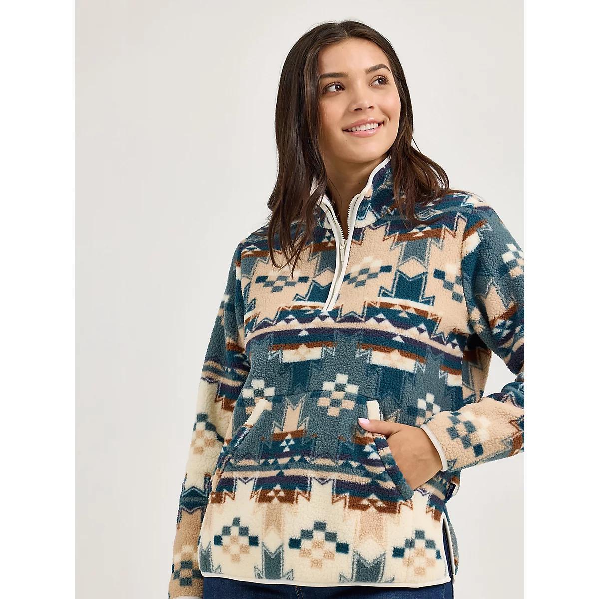 Women's Wrangler Retro® Quarter-Zip Sherpa Pullover in Dusty Product Image