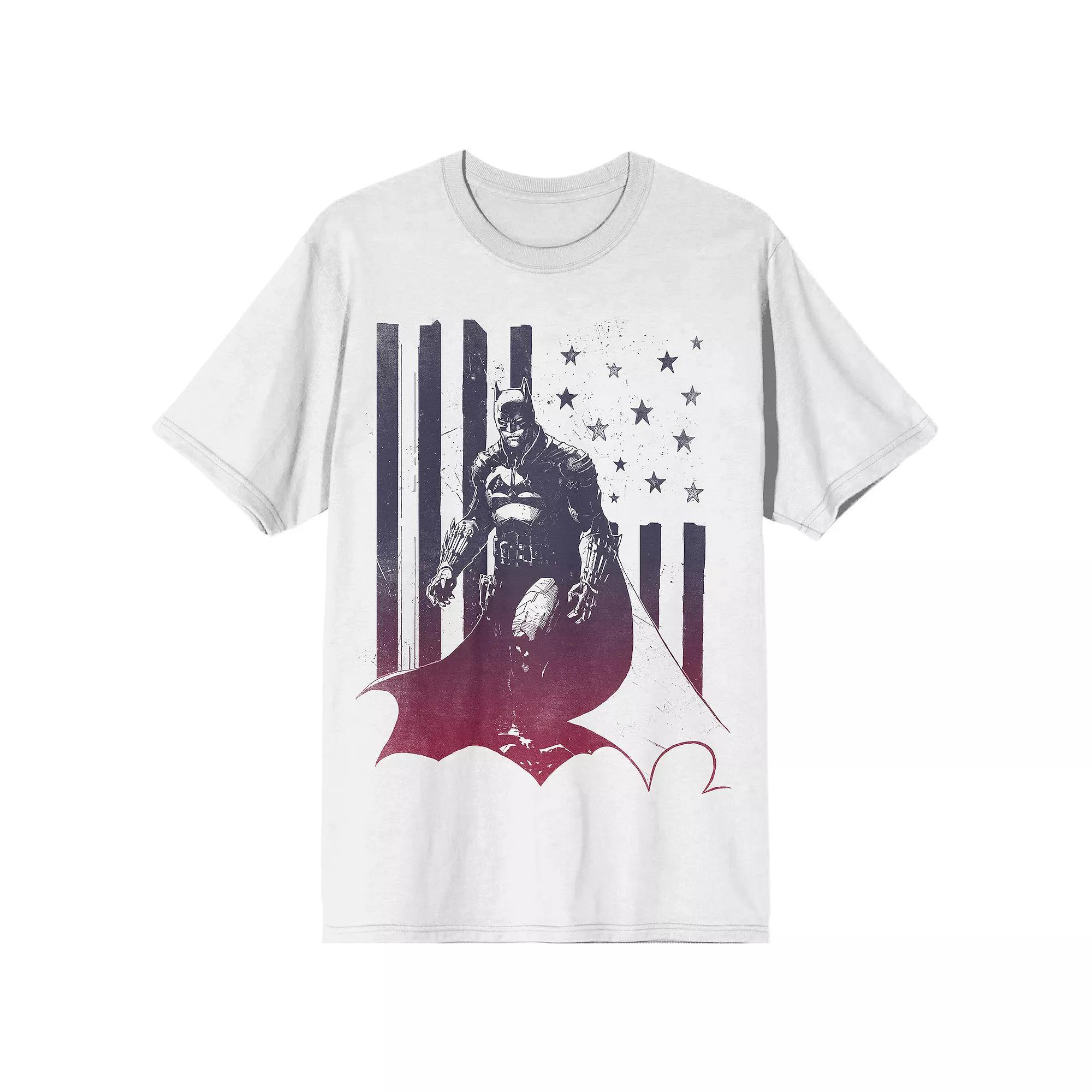 Men's Batman Americana Stars Tee, Size: XXL, White Product Image