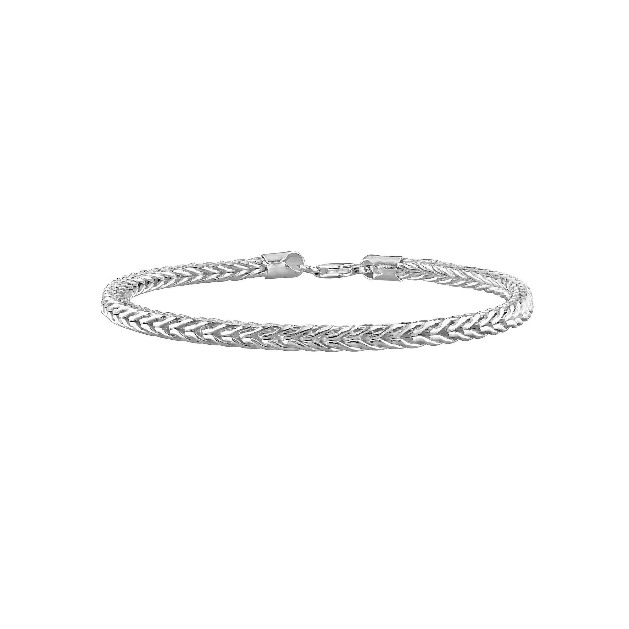 Stella Grace Mens Sterling Silver Foxtail Chain Bracelet Product Image