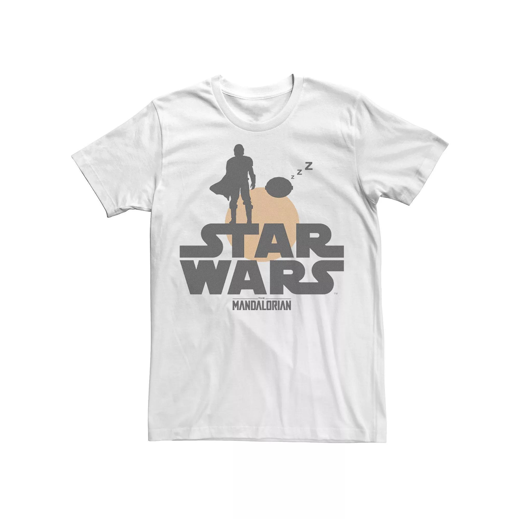 Mens Star Wars The Mandalorian The Child Sunset Silhouette Logo Tee Product Image