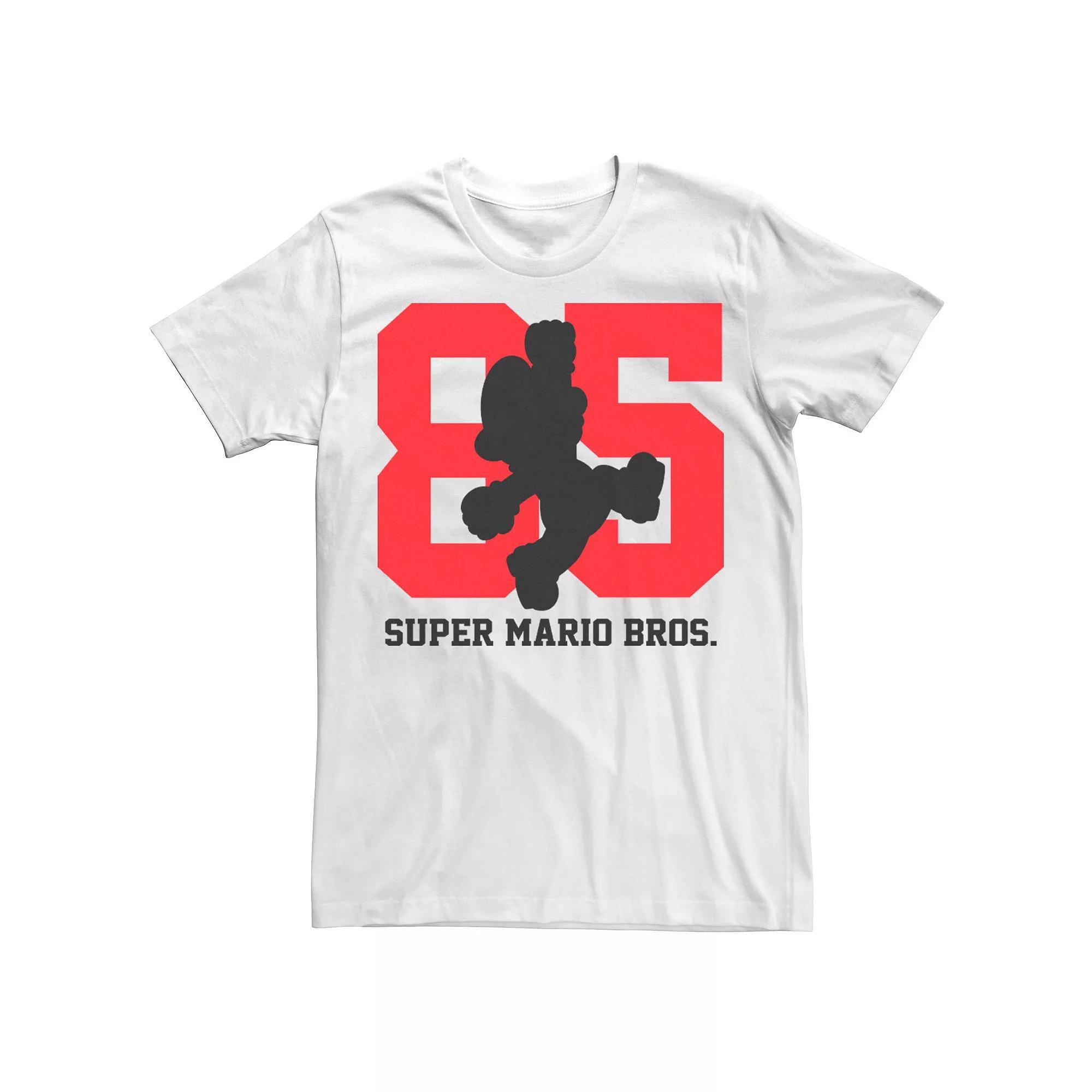 Men's Super Mario Bros 85 Silhouette Tee, Size: Medium, White Product Image