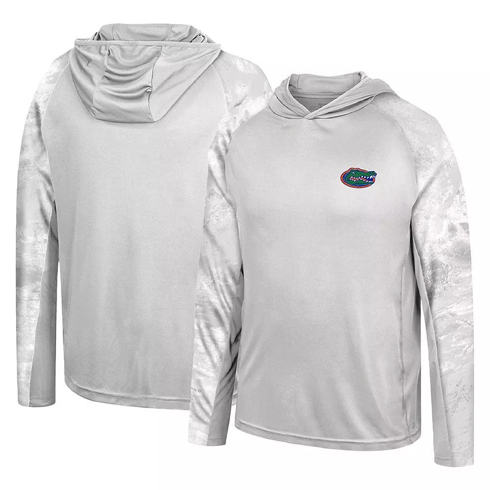 Men's Colosseum Gray/Realtree Camo Florida Gators Gulf Stream Raglan Long Sleeve Hooded T-Shirt, Size: XL, Grey Product Image