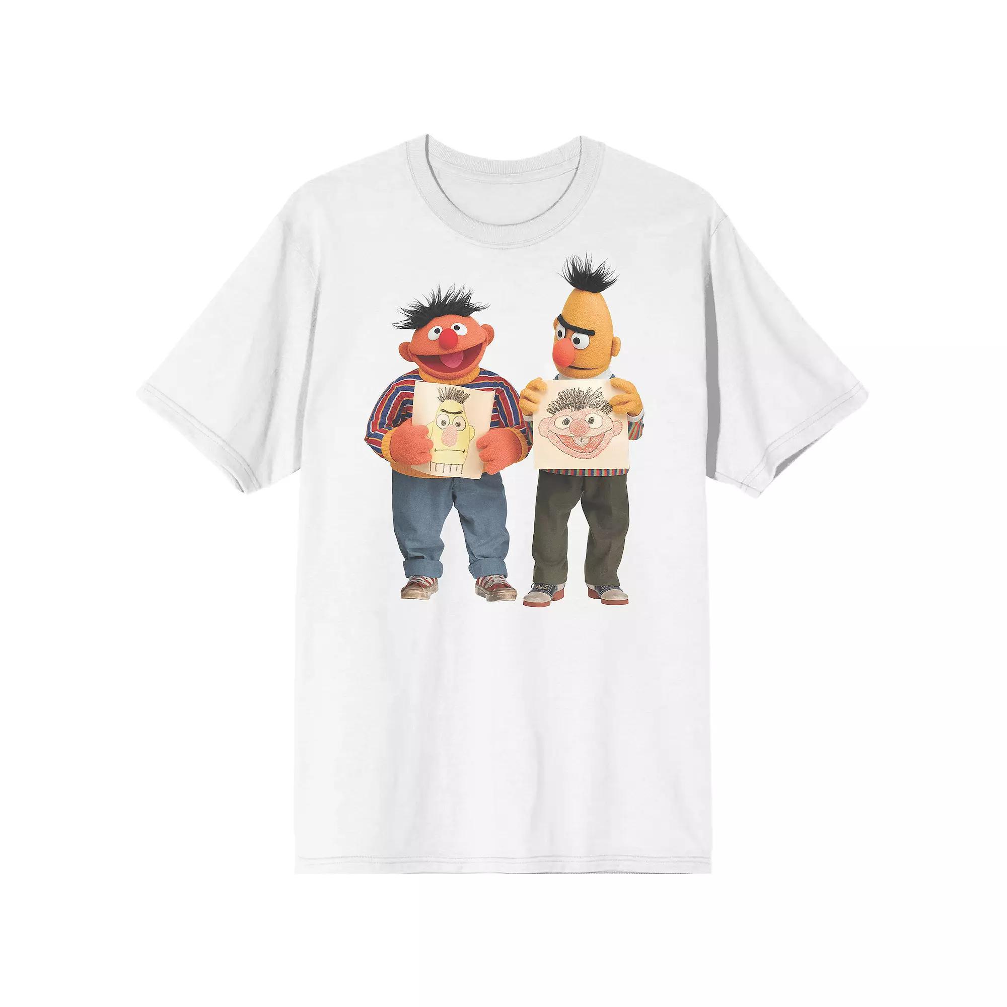 Men's Sesame Street Bert And Ernie Short Sleeve Graphic Tee, Size: XXL, White Product Image