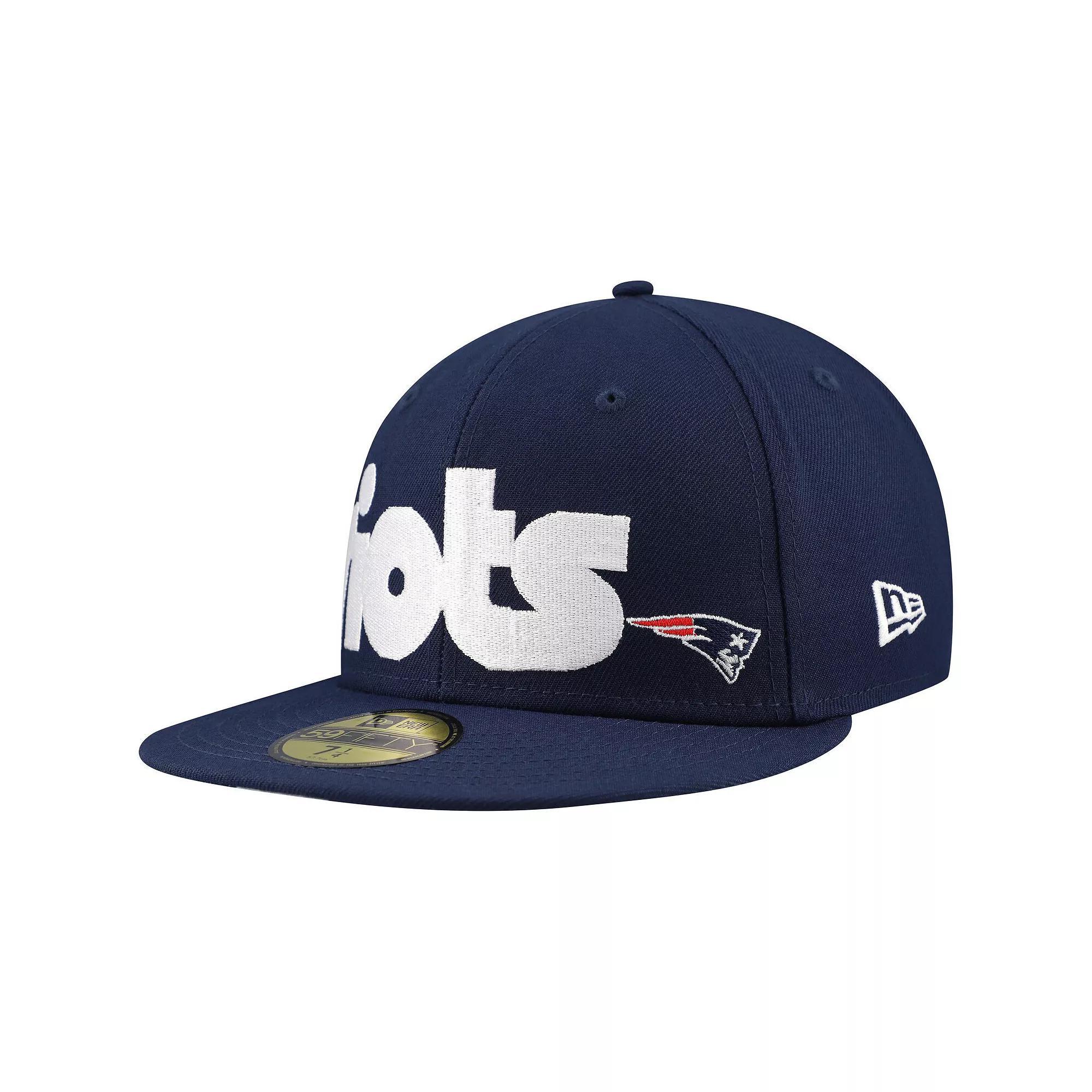 Men's New Era Navy New England Patriots Checkered Undervisor 59FIFTY Fitted Hat, Size: 7, Blue Product Image