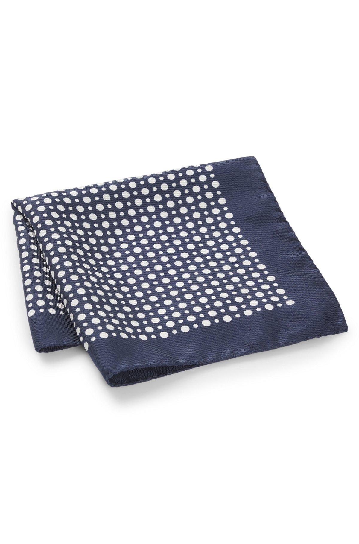 BOSS - BECKHAM x BOSS printed silk pocket square - Dark Blue Product Image