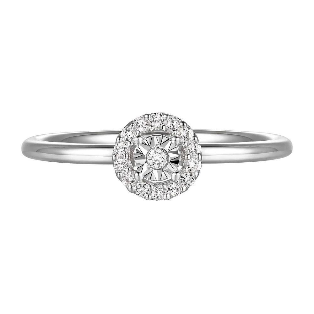 Sterling Silver 1/10 Carat T.W. Diamond Ring, Women's, Size: 7 Product Image