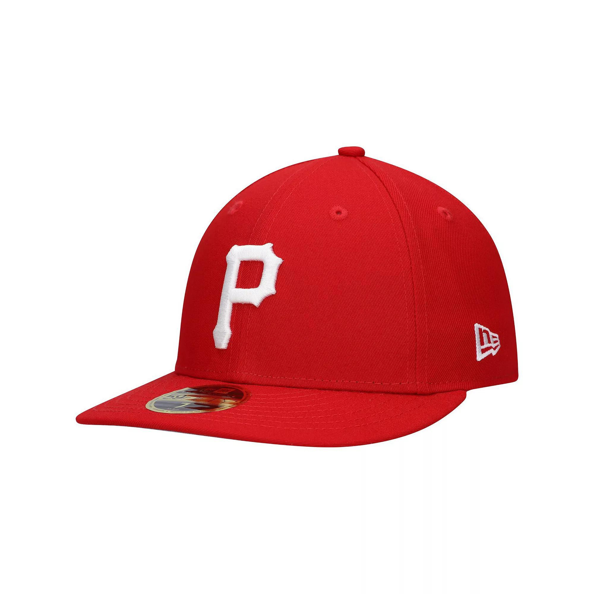 Men's New Era Scarlet Pittsburgh Pirates Low Profile 59FIFTY Fitted Hat, Size: 7 1/2, Red Product Image