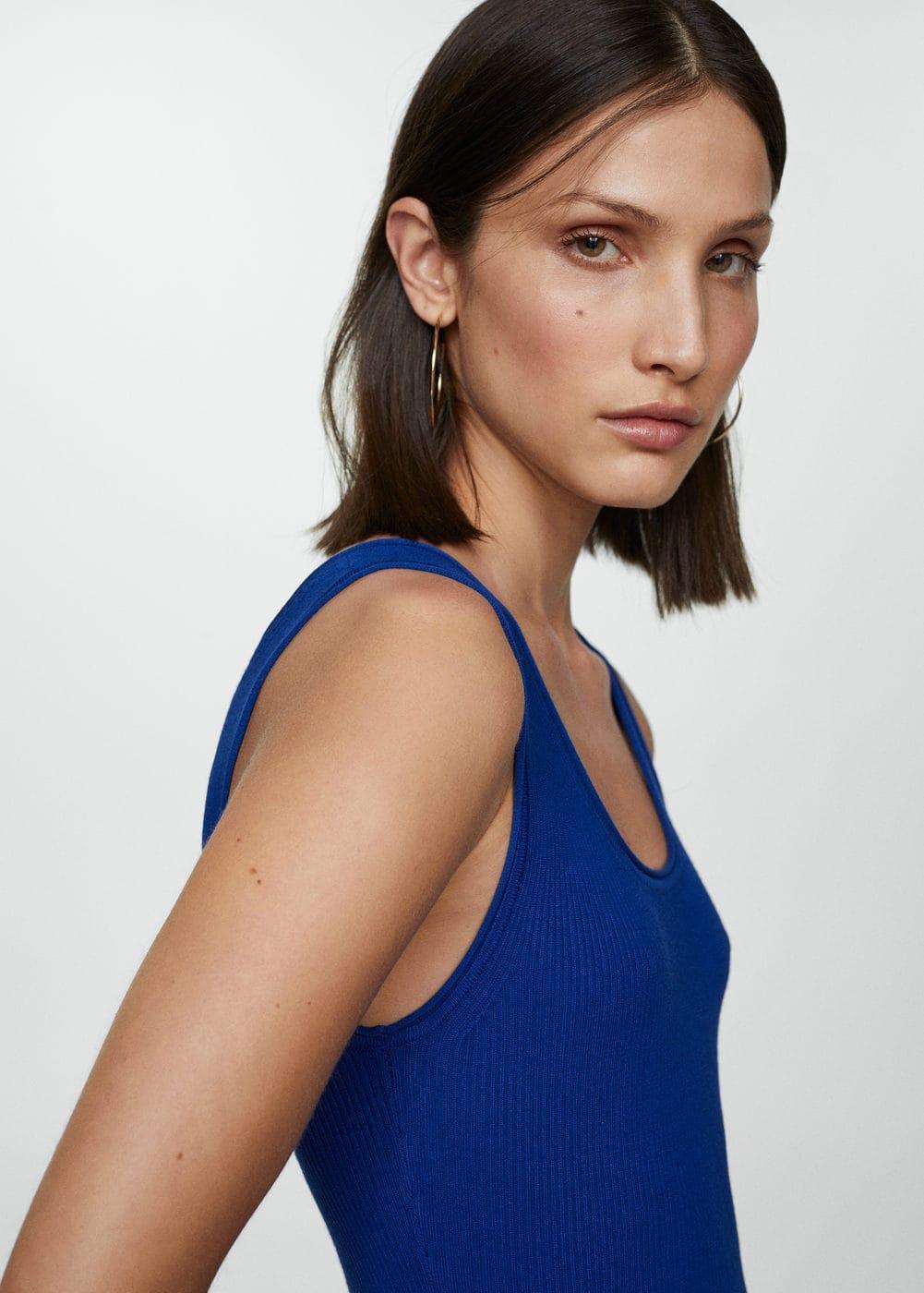 Mango Womens Ribbed Long Dress Product Image