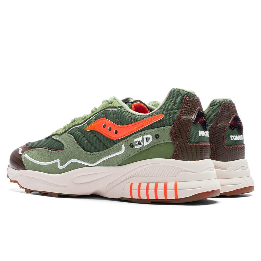 Saucony x Maybe Tomorrow 3D Grid Hurricane Tortoise - Green/Orange Male Product Image