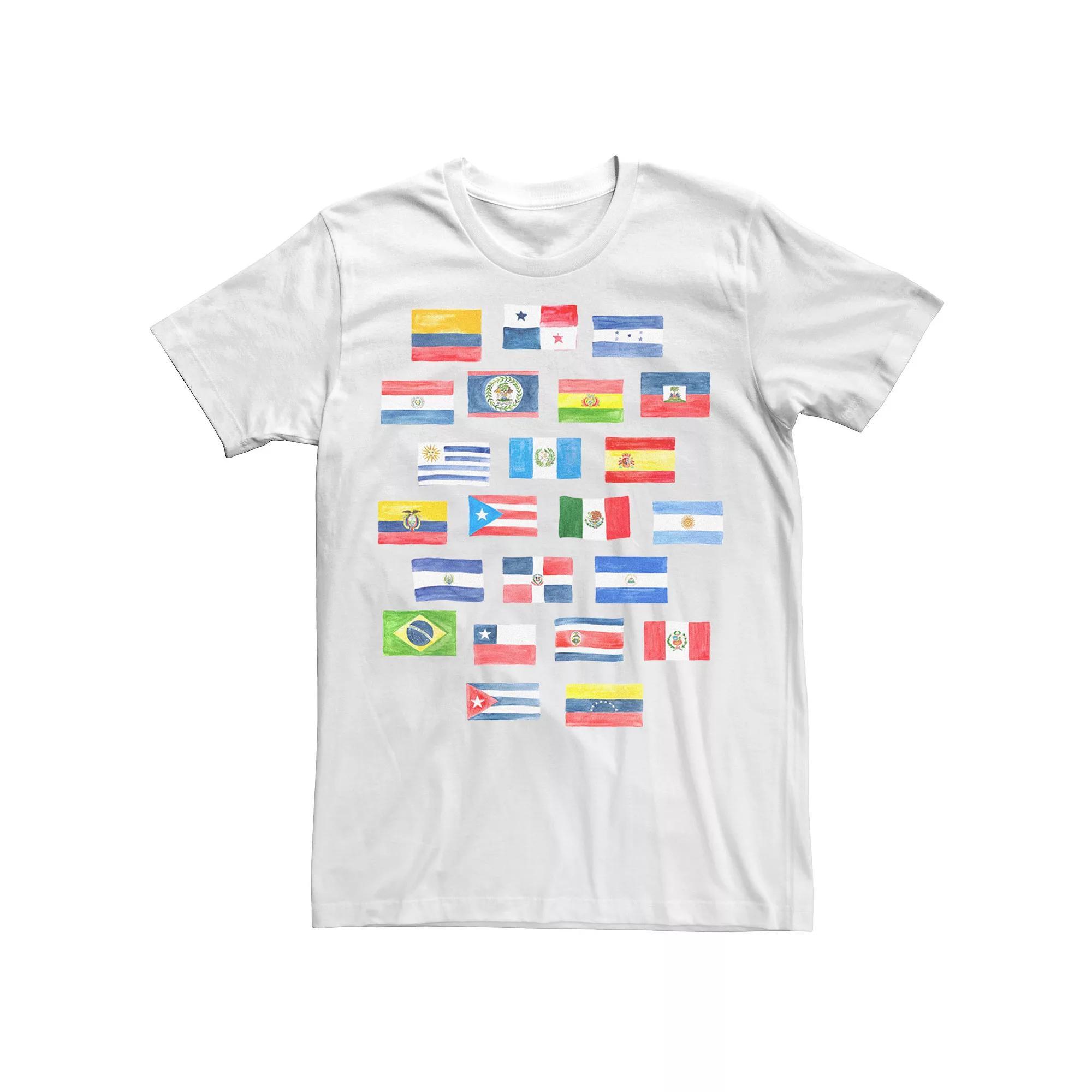 Big & Tall Gonzales Hispanic Heritage Flag Collage Tee, Men's, Size: XL Tall, White Product Image