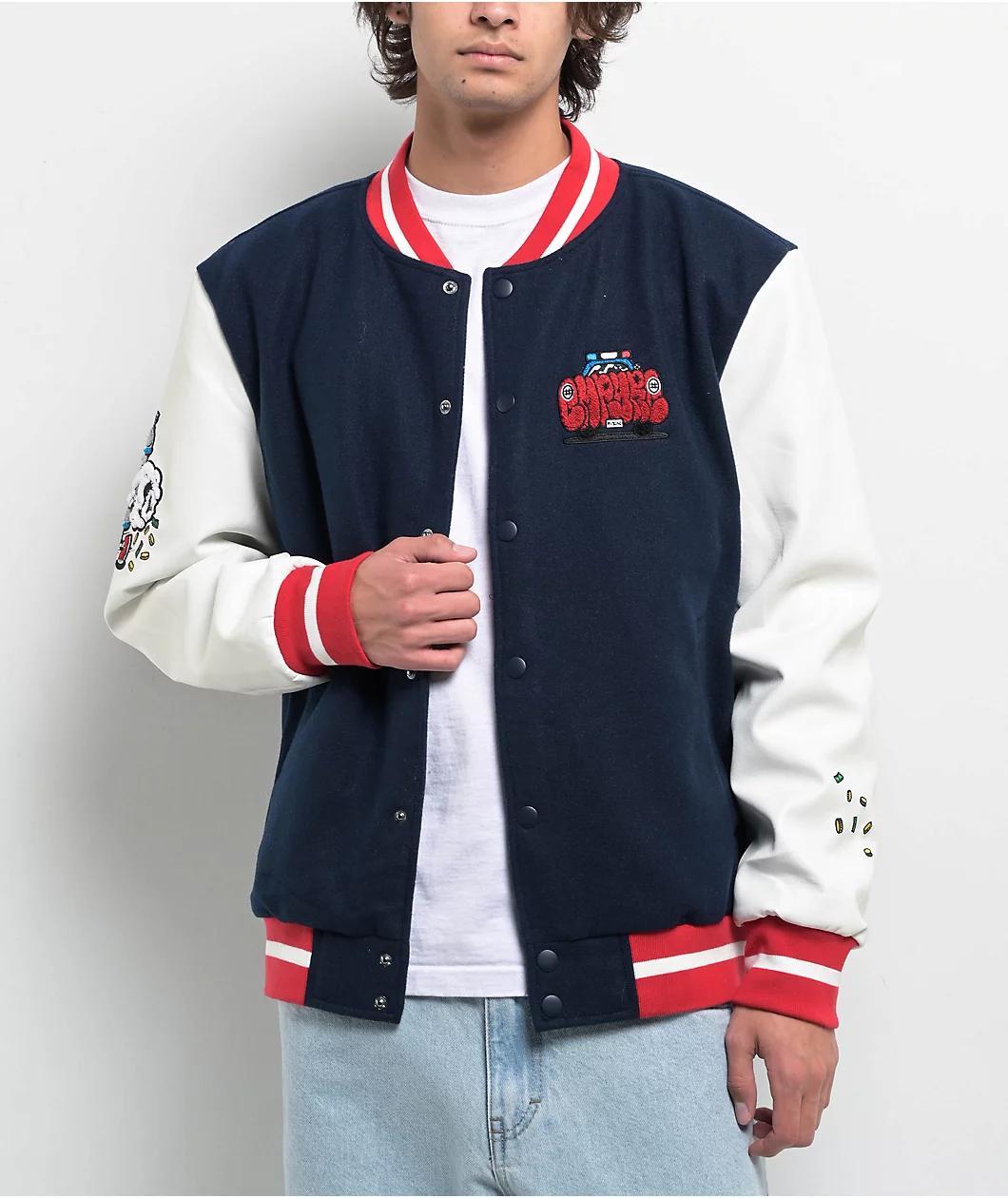 Empyre Brick Navy & White Varsity Jacket Product Image
