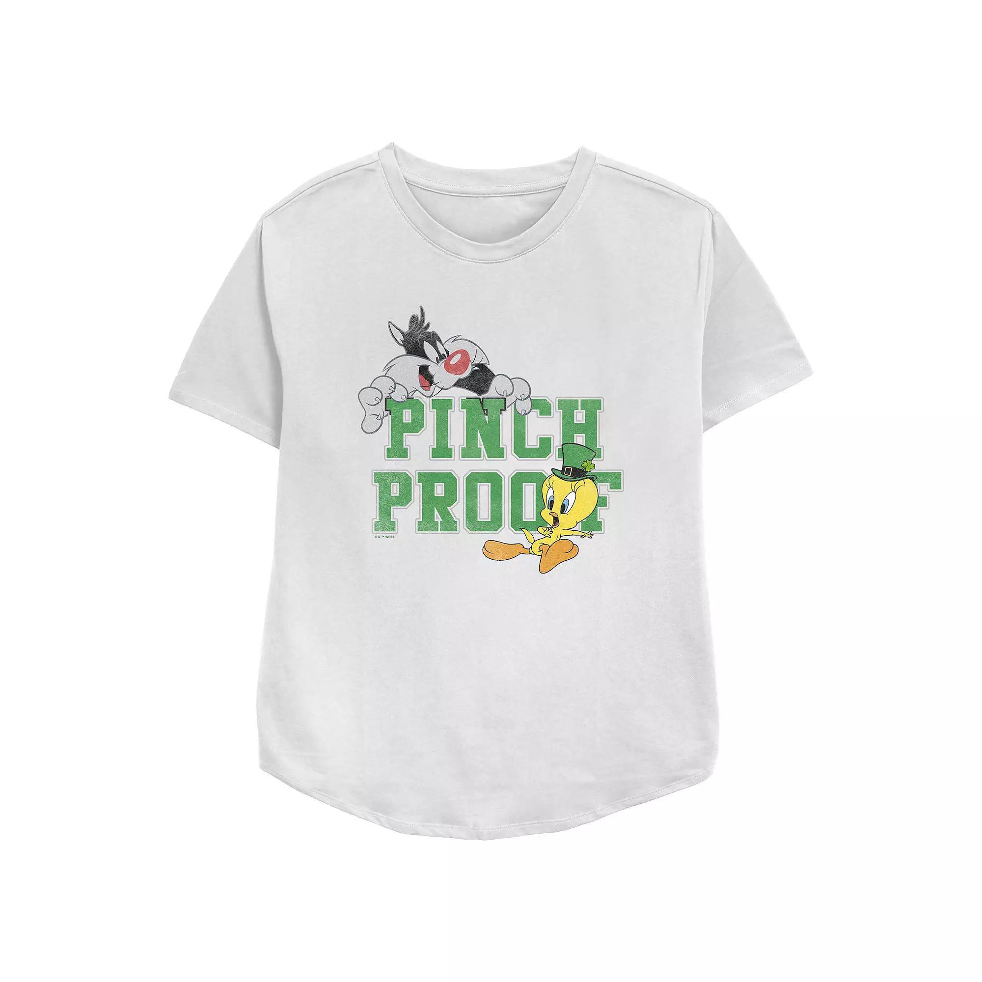 Women's Looney Tunes Sylvester And Tweety Bird Pinch Proof Relaxed Fit Graphic Tee, Size: XL, White Product Image