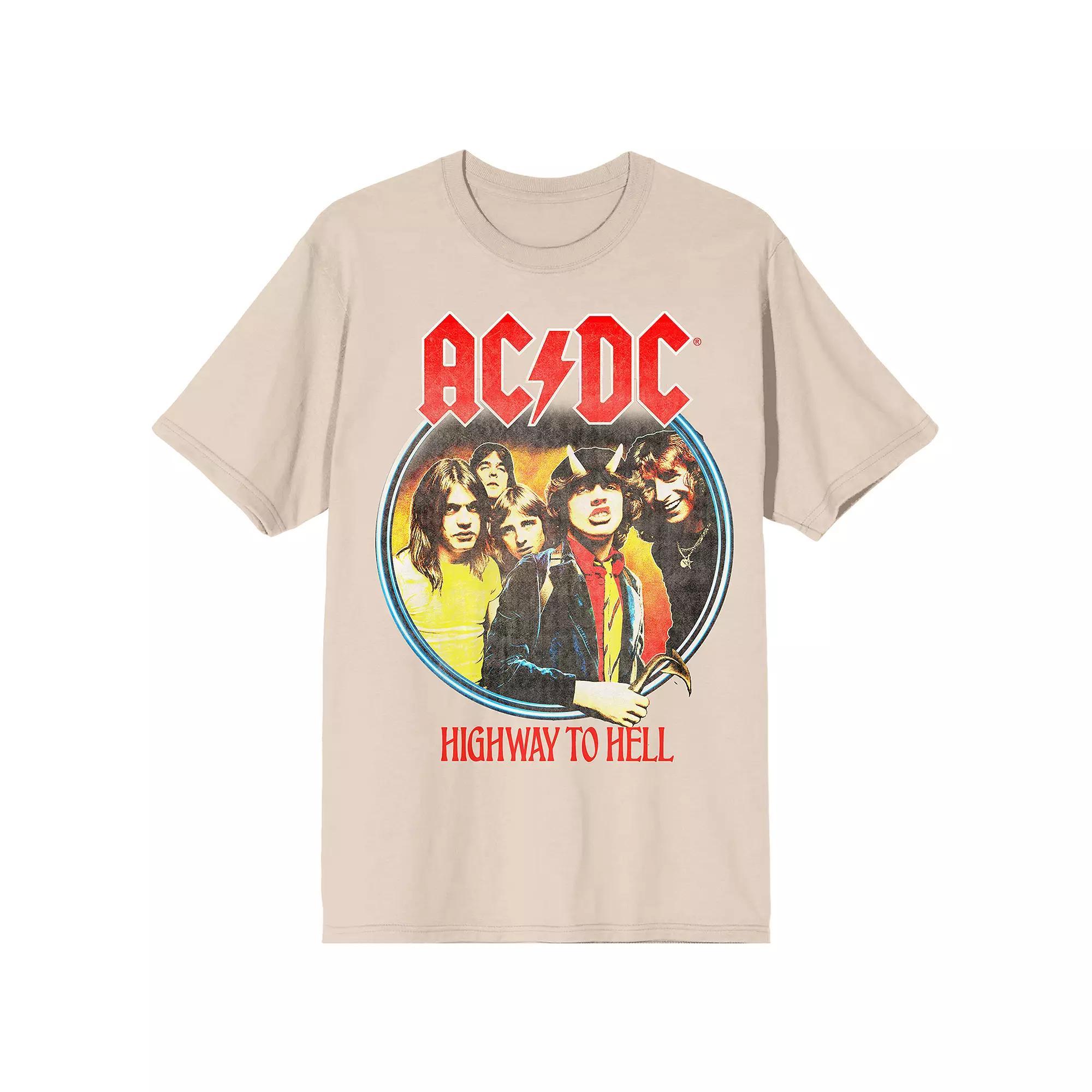 Juniors' AC/DC Highway to Hell Graphic Tee, Girl's, Size: Medium, Beige Khaki Product Image