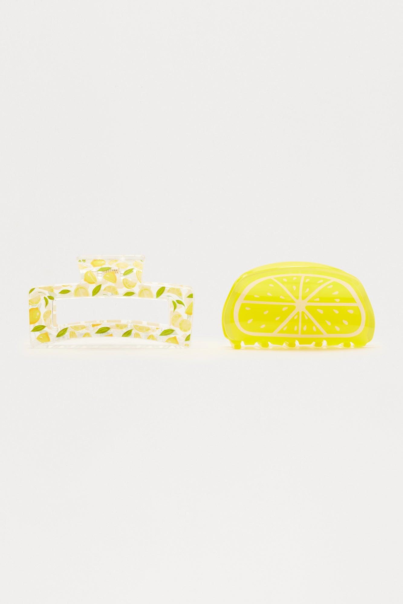 Lemonade 2 Piece Claw Clip Set - Yellow/combo Product Image
