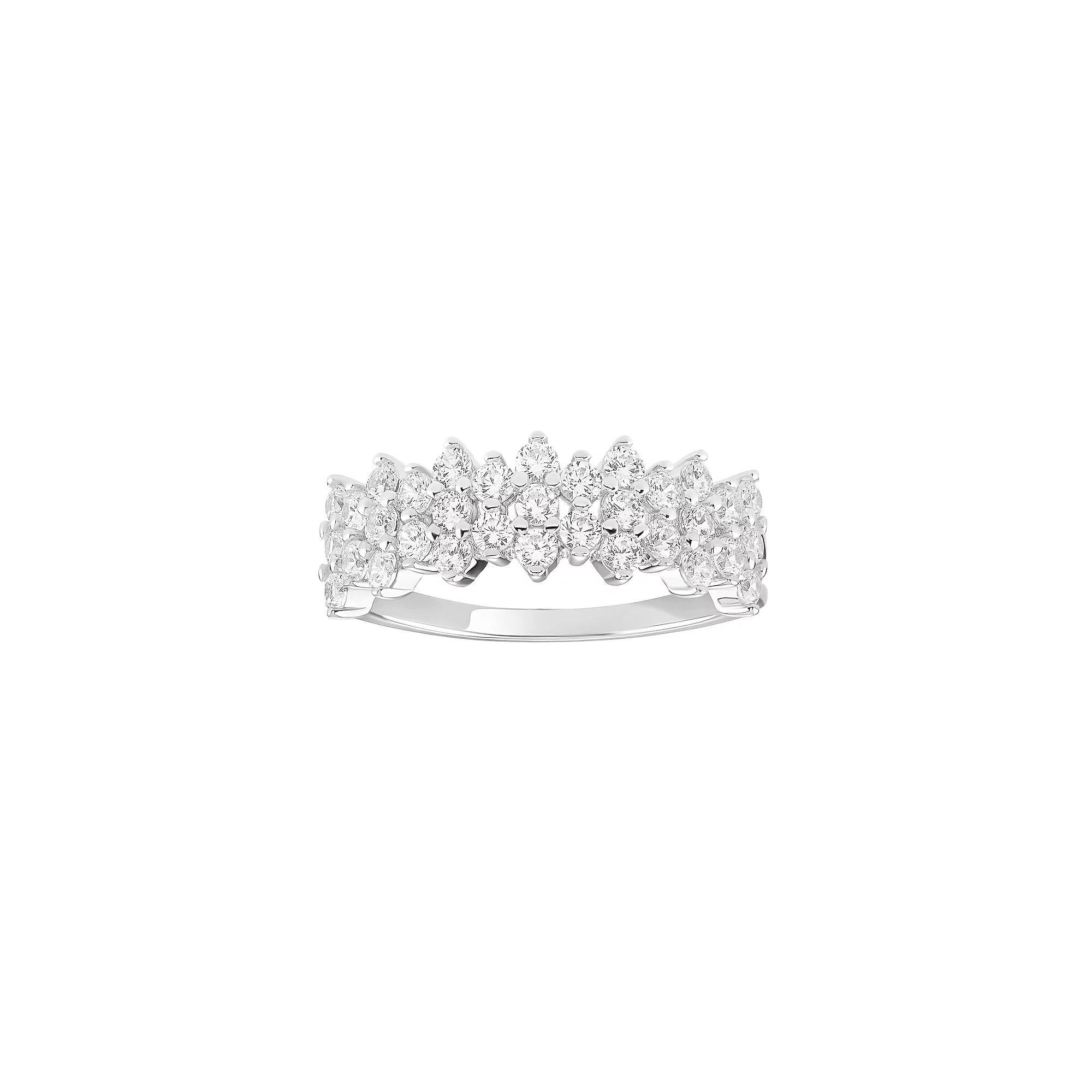 PRIMROSE Sterling Silver Cubic Zirconia Cluster Band Ring, Womens Product Image