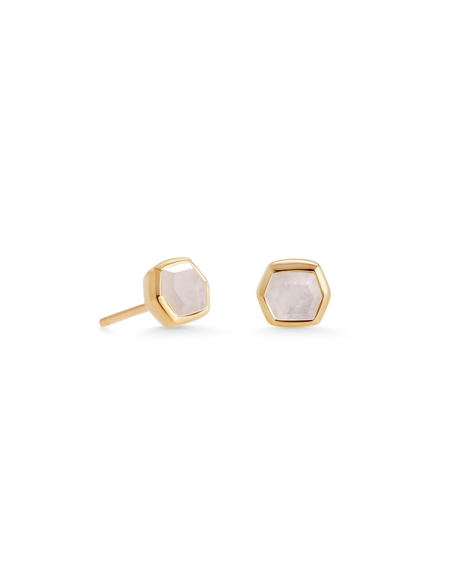 Kendra Scott Davie 18k Gold Vermeil Stud Earrings in Rainbow | Moonstone Product Image