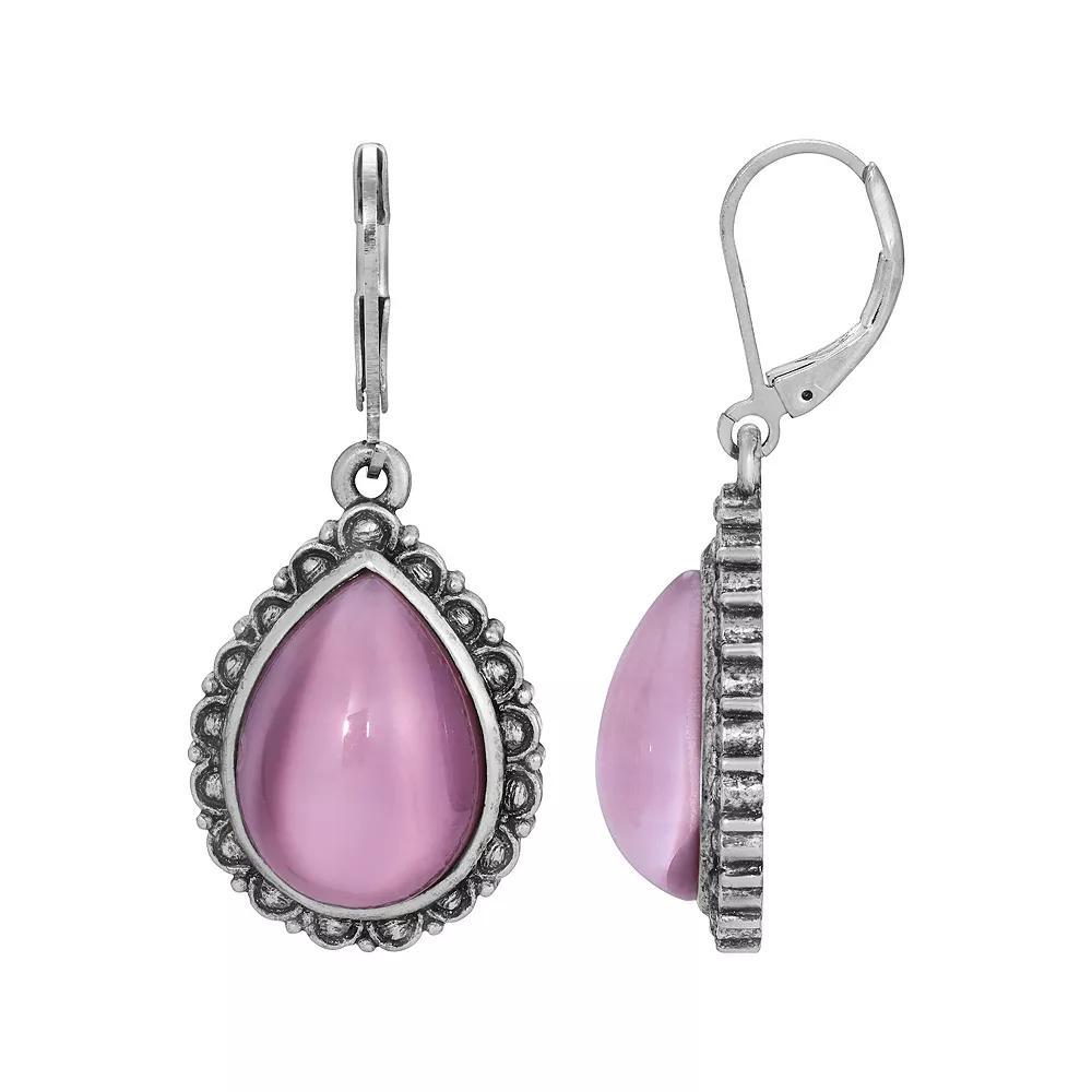 1928 Silver Tone Teardrop Earrings, Womens Product Image