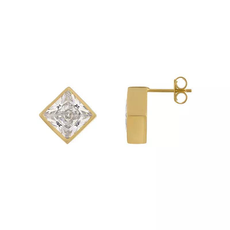 Designs by Gioelli Men's Cubic Zirconia Bezel Stud Earrings, White Product Image