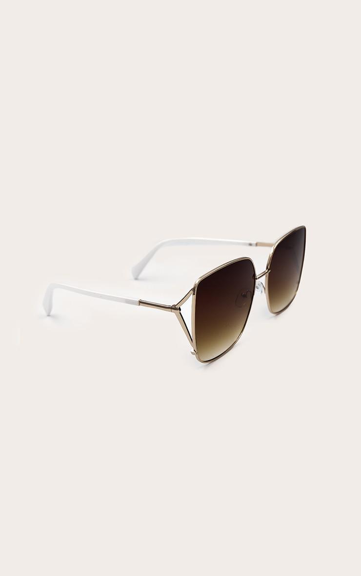 Black Oversized Metal Arm Cat Eye Sunglasses Product Image