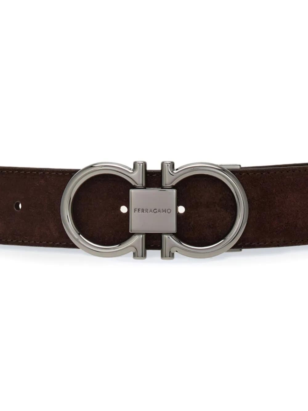 FERRAGAMO Gancini-buckle Leather Belt In Brown Product Image