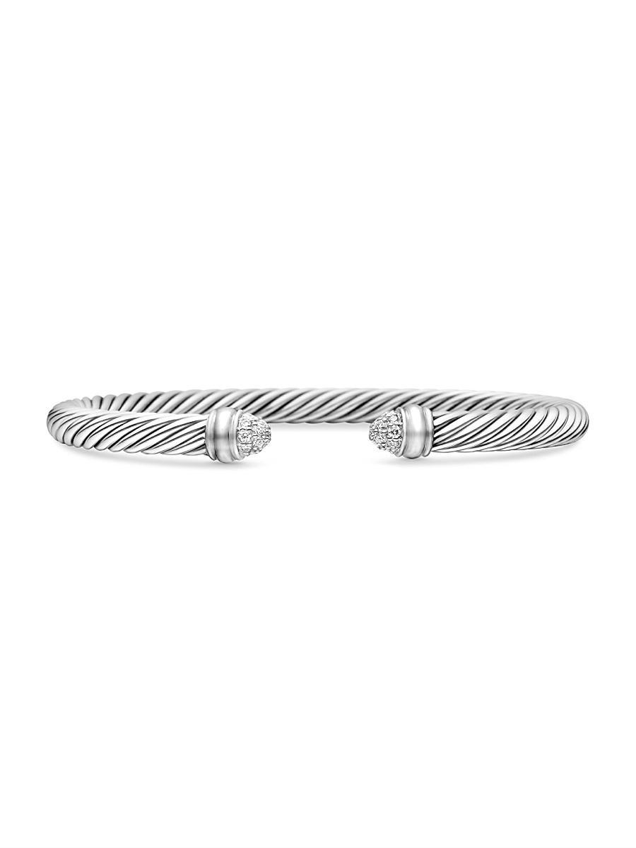 Womens Classic Cable Bracelet in Sterling Silver Product Image