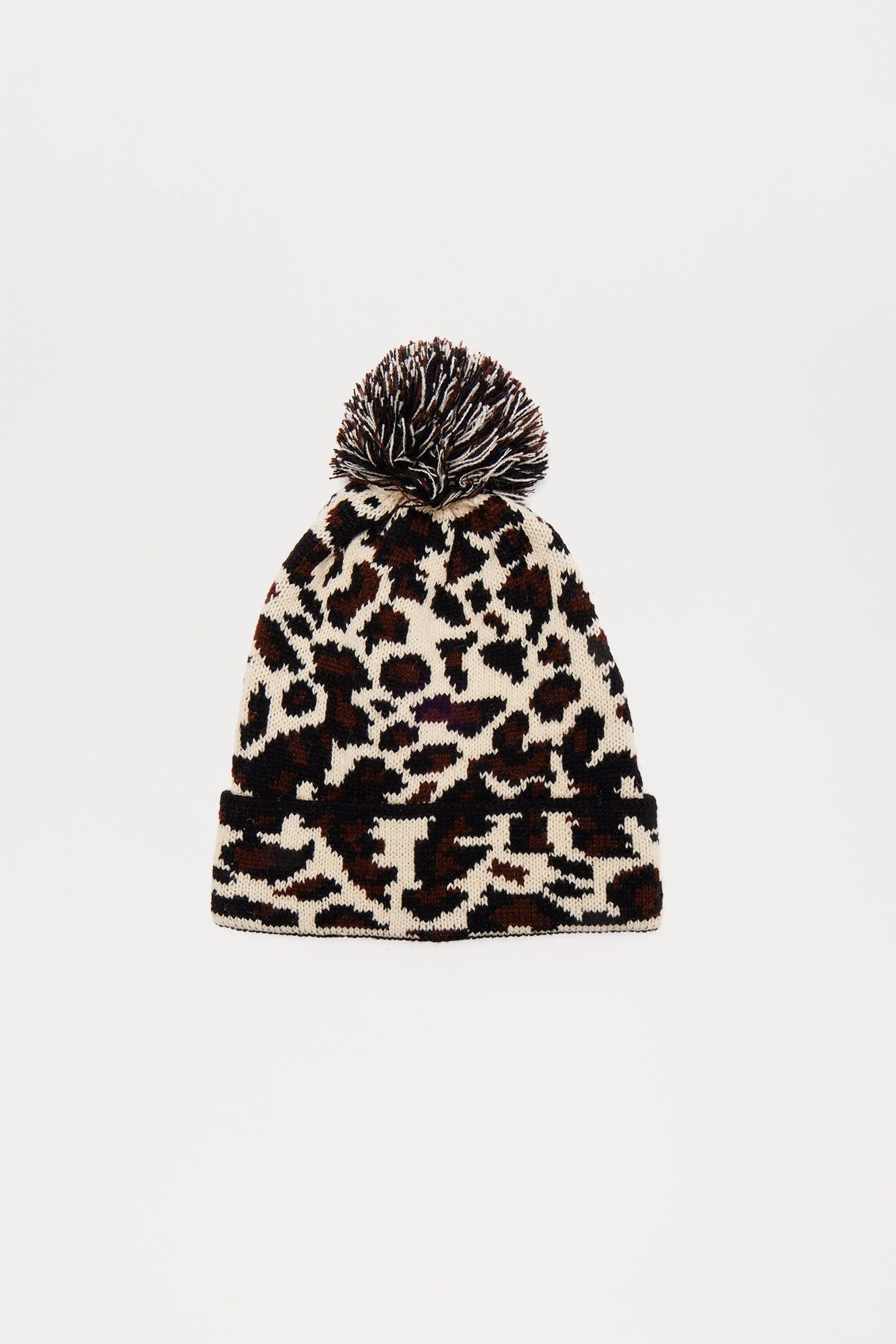 Paw Pom Beanie - Leopard Product Image